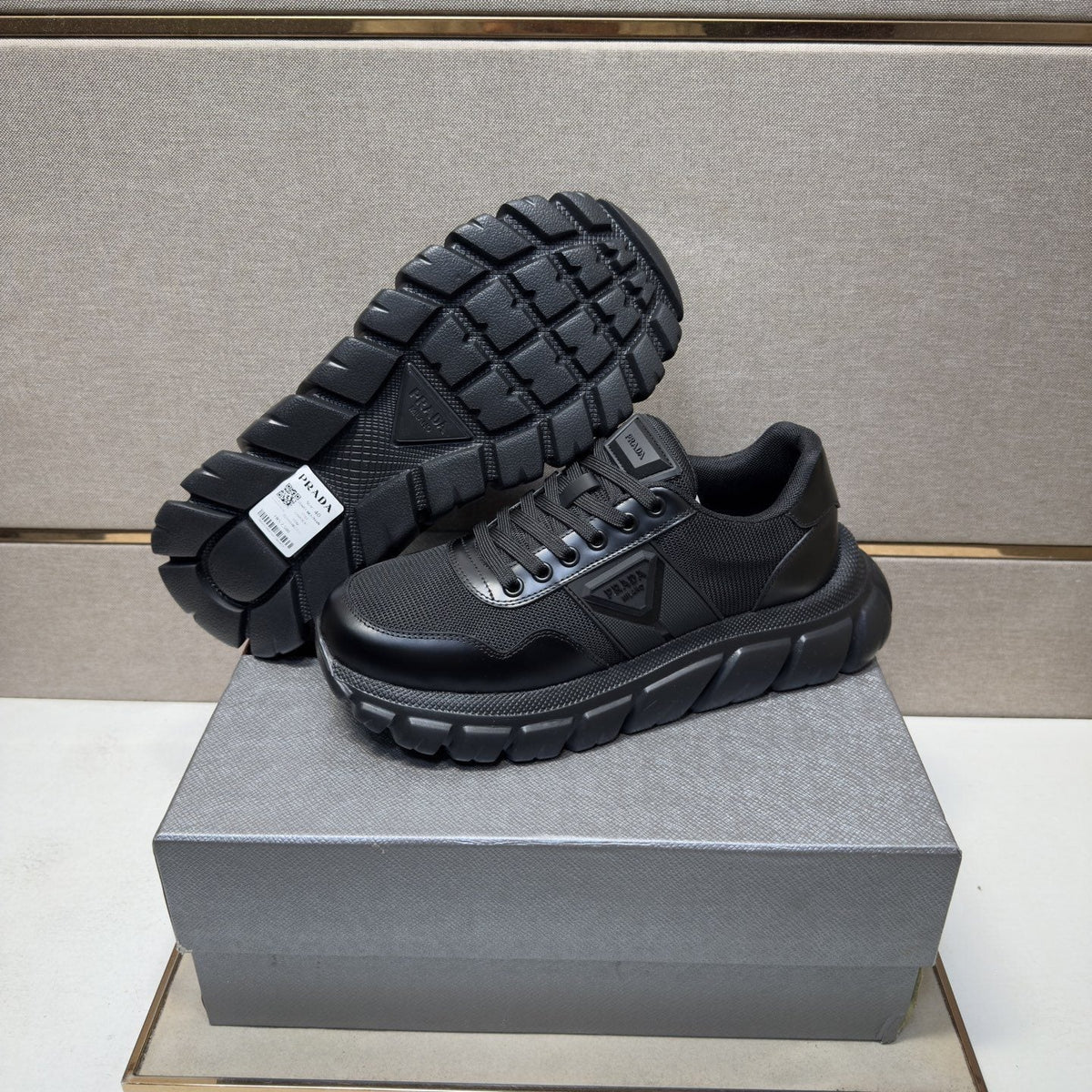 Prada Paneled Low-Top Sneakers — side