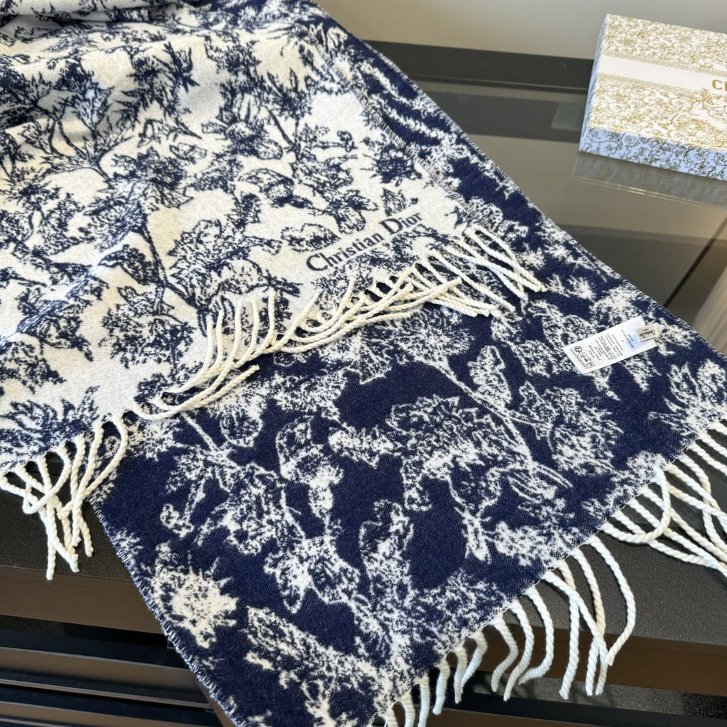 Dior Botanical Fringed Scarf — front