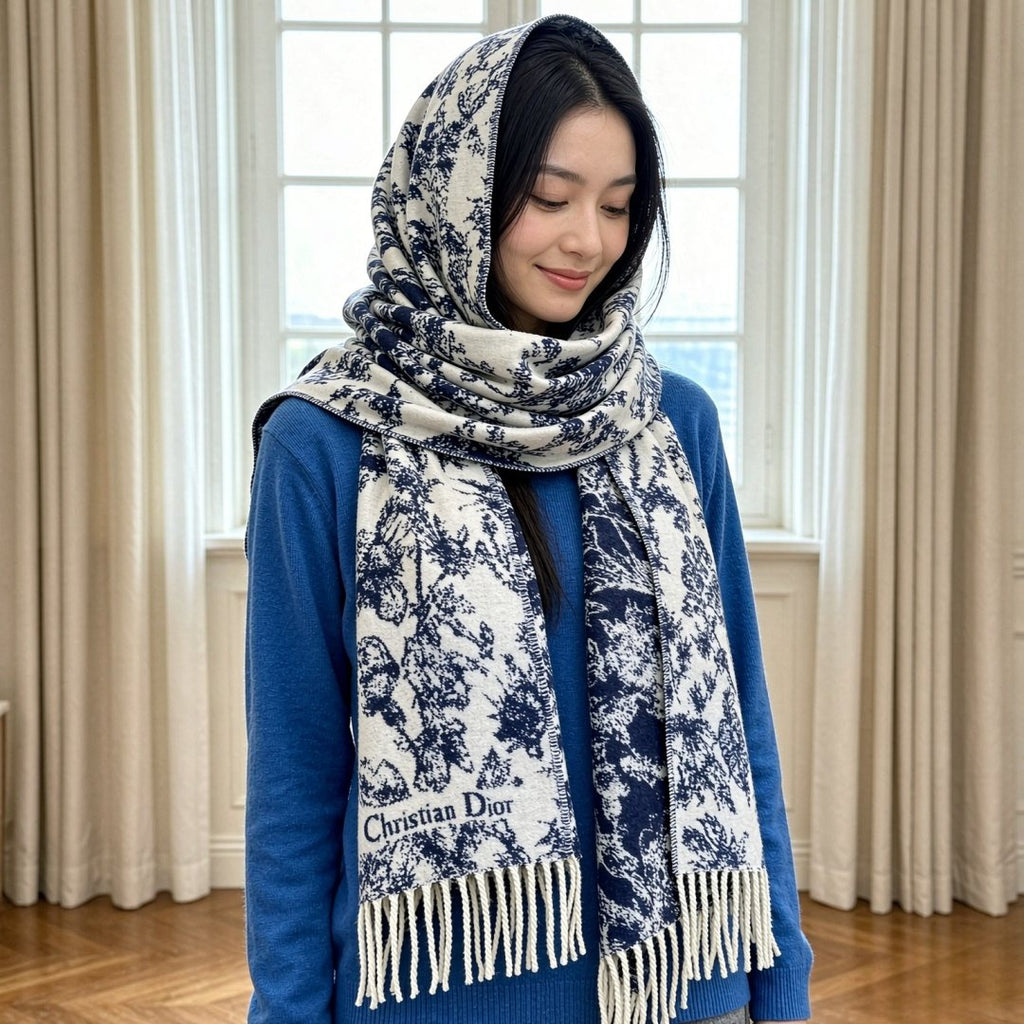 Dior Botanical Fringed Scarf — hero