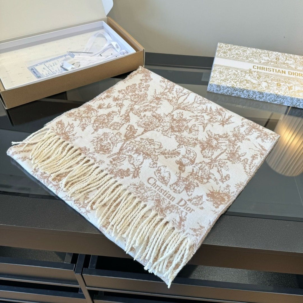 Dior Botanical Fringed Scarf — front