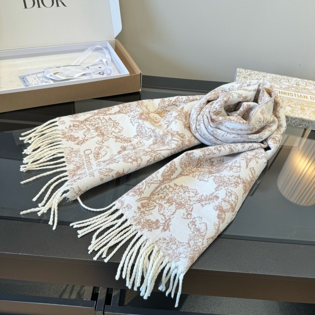Dior Botanical Fringed Scarf — front