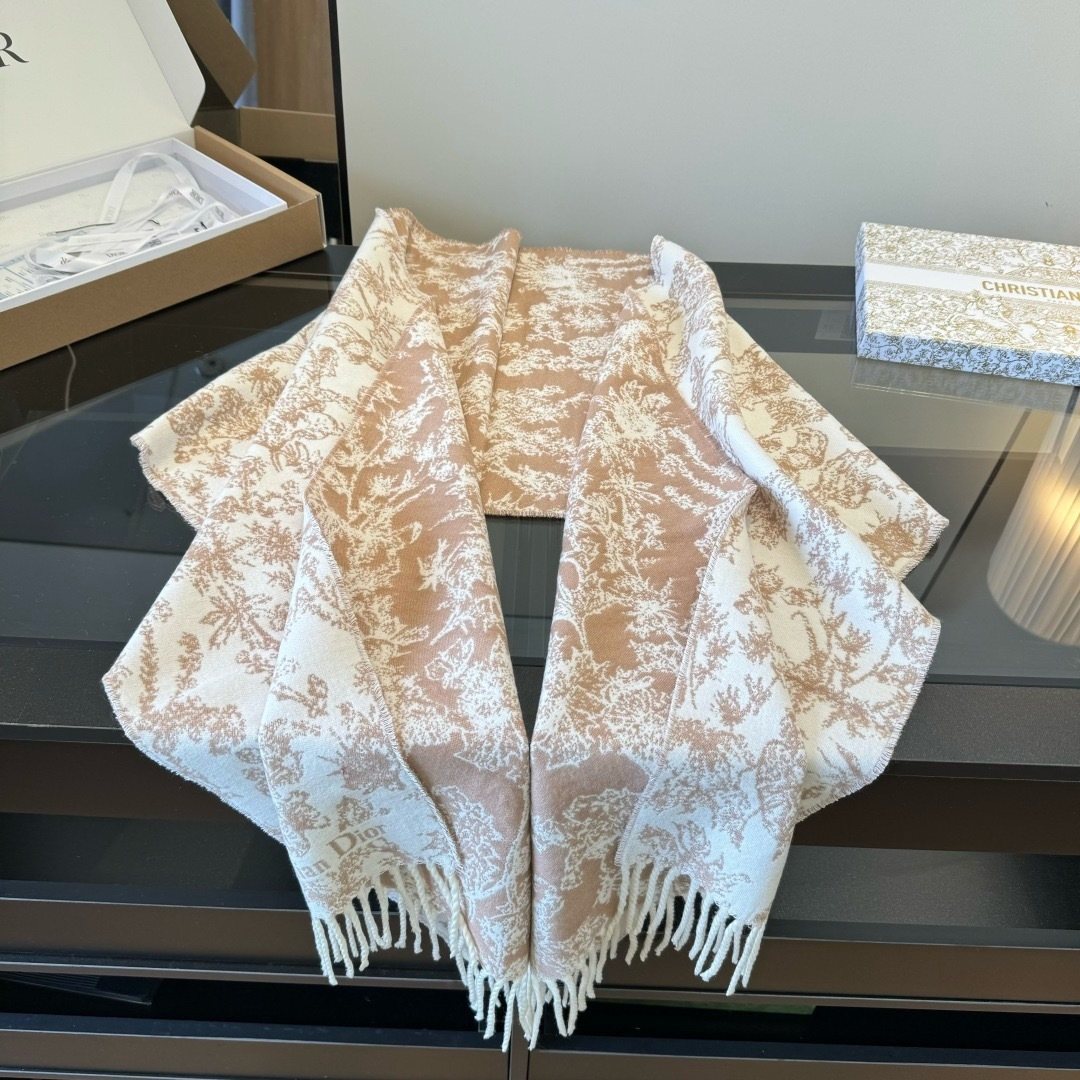 Dior Botanical Fringed Scarf — front