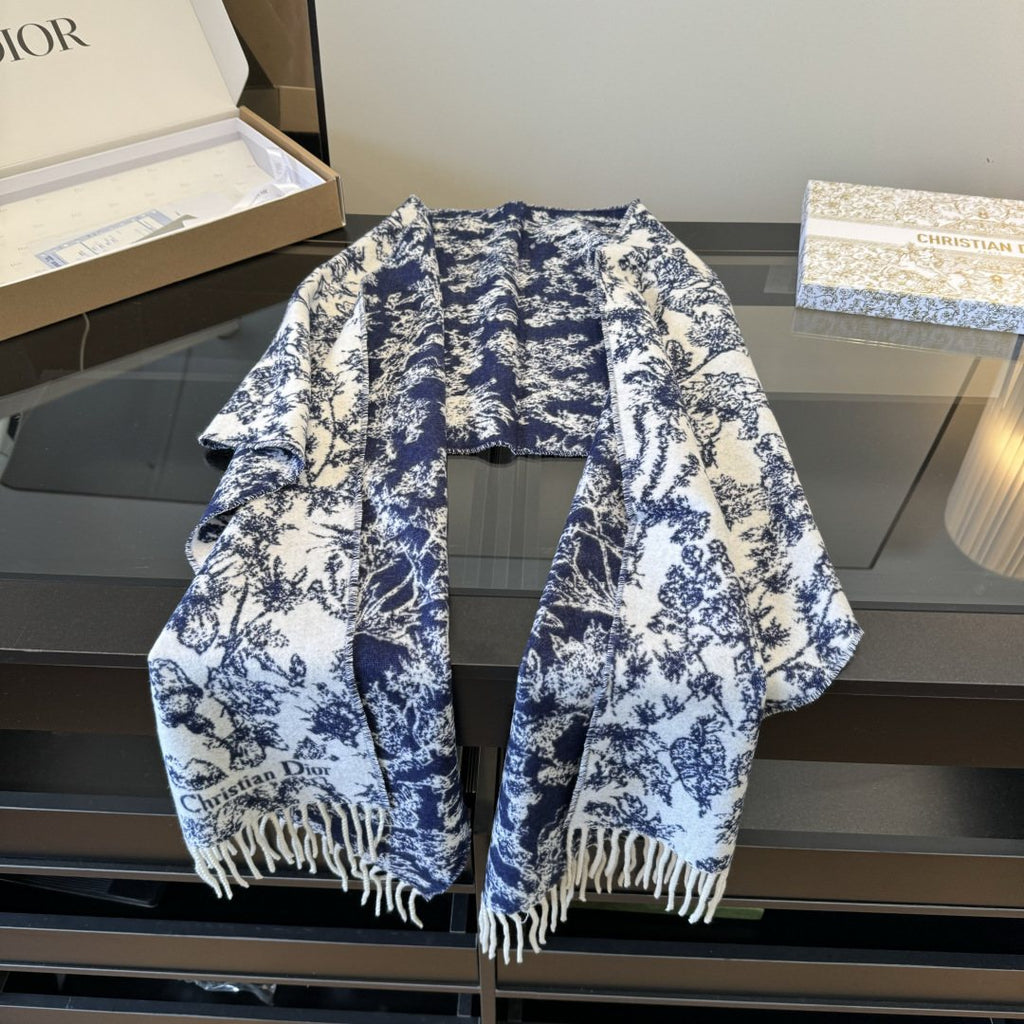 Dior Botanical Fringed Scarf — front