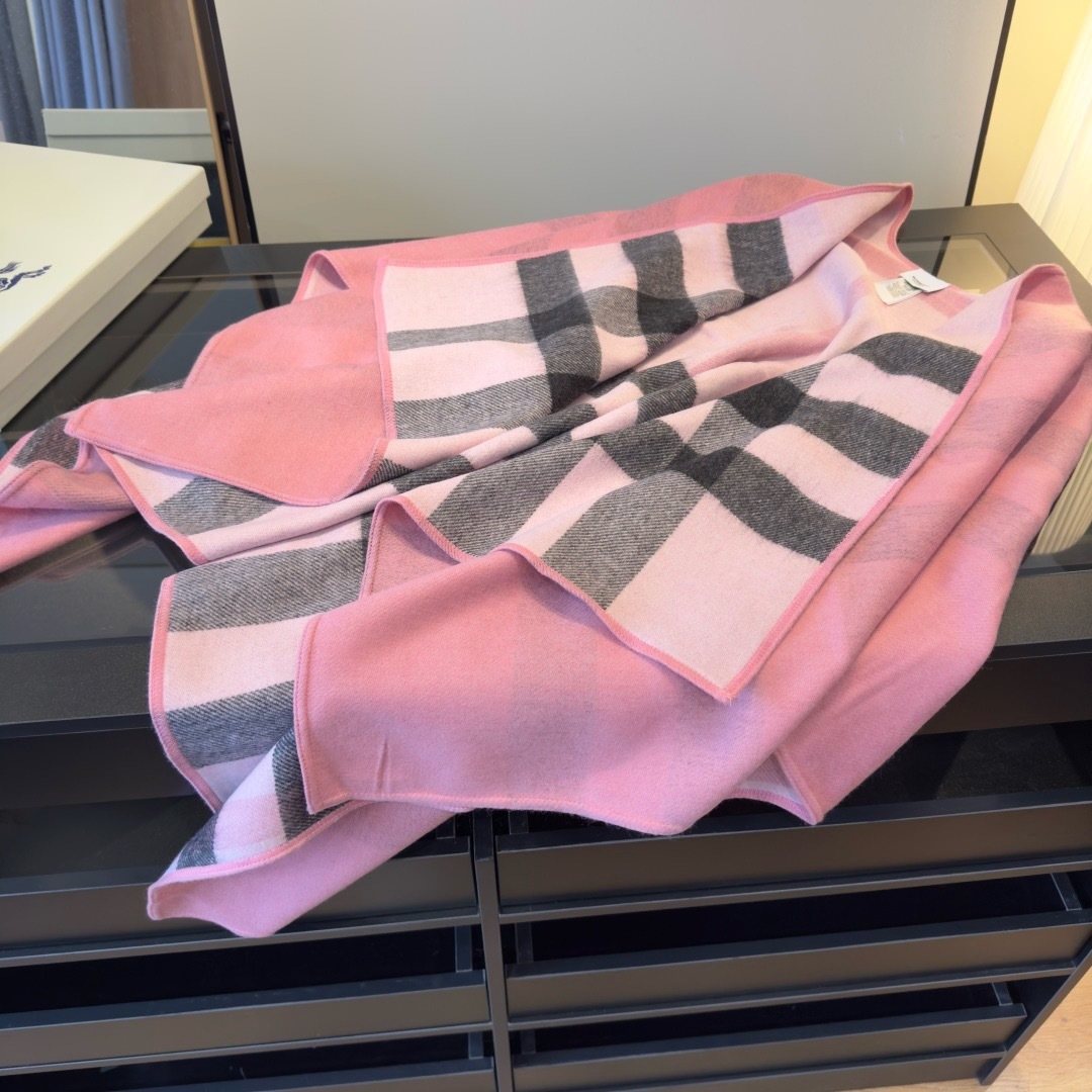 Burberry Reversible Color-Block Poncho — front