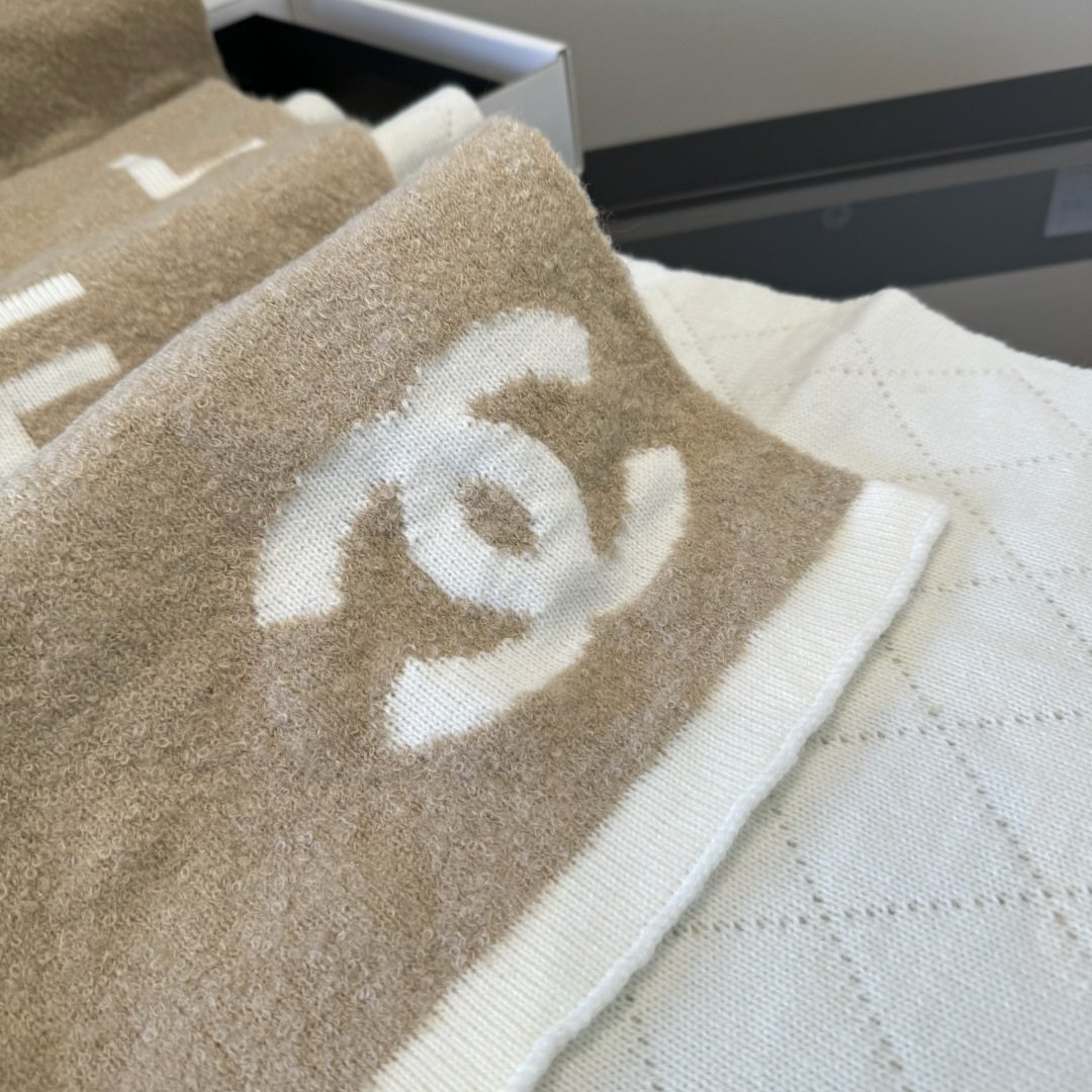 Chanel Knit Scarf with Ivory Motifs — hero