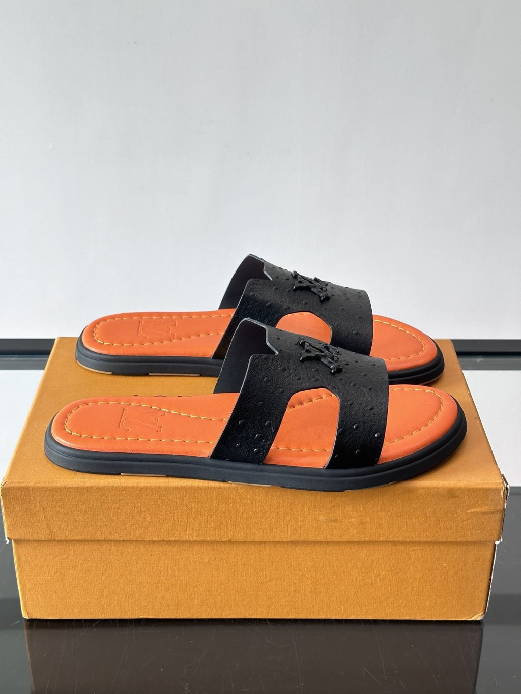 Louis Vuitton Monogram Slide Sandals — front