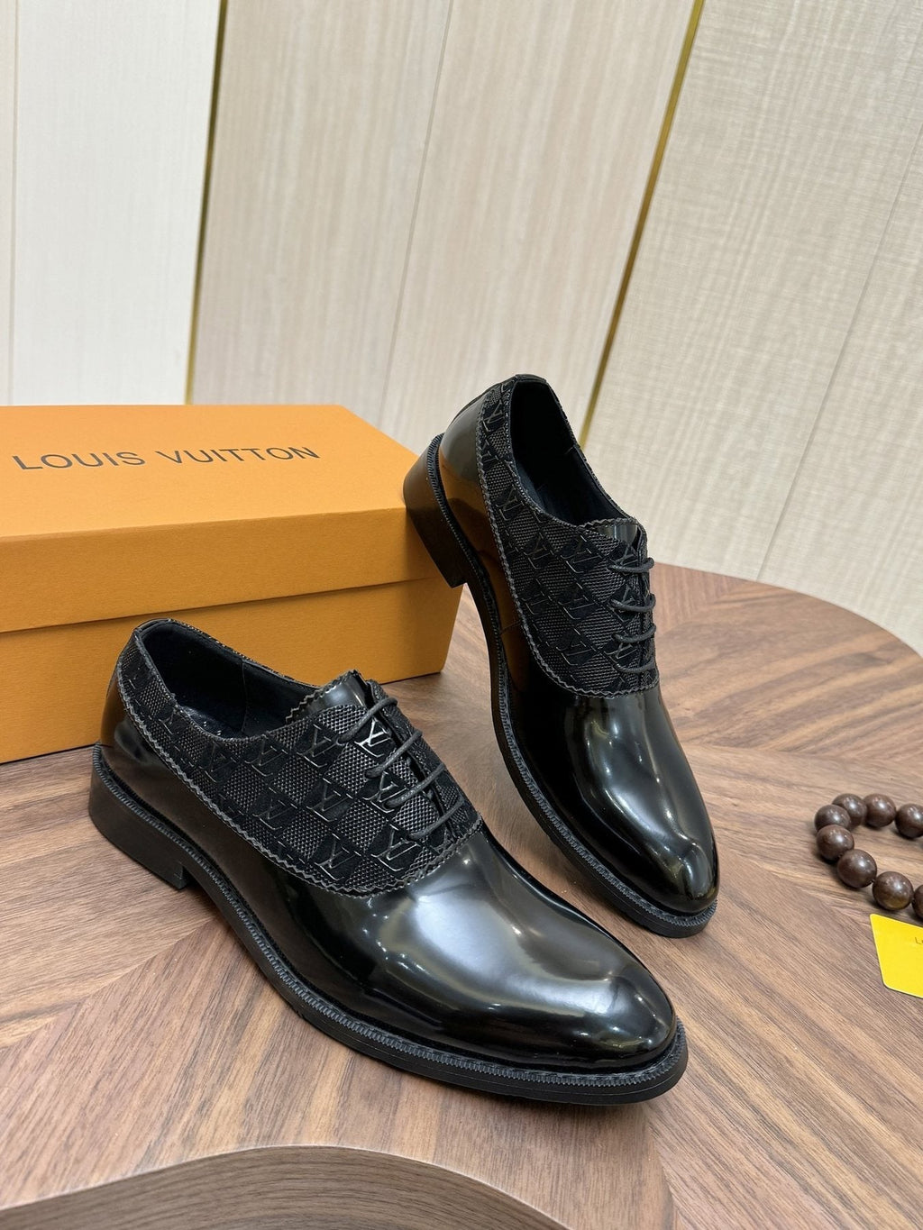 Louis Vuitton Textured Vamp Lace-Up Dress Shoes — front