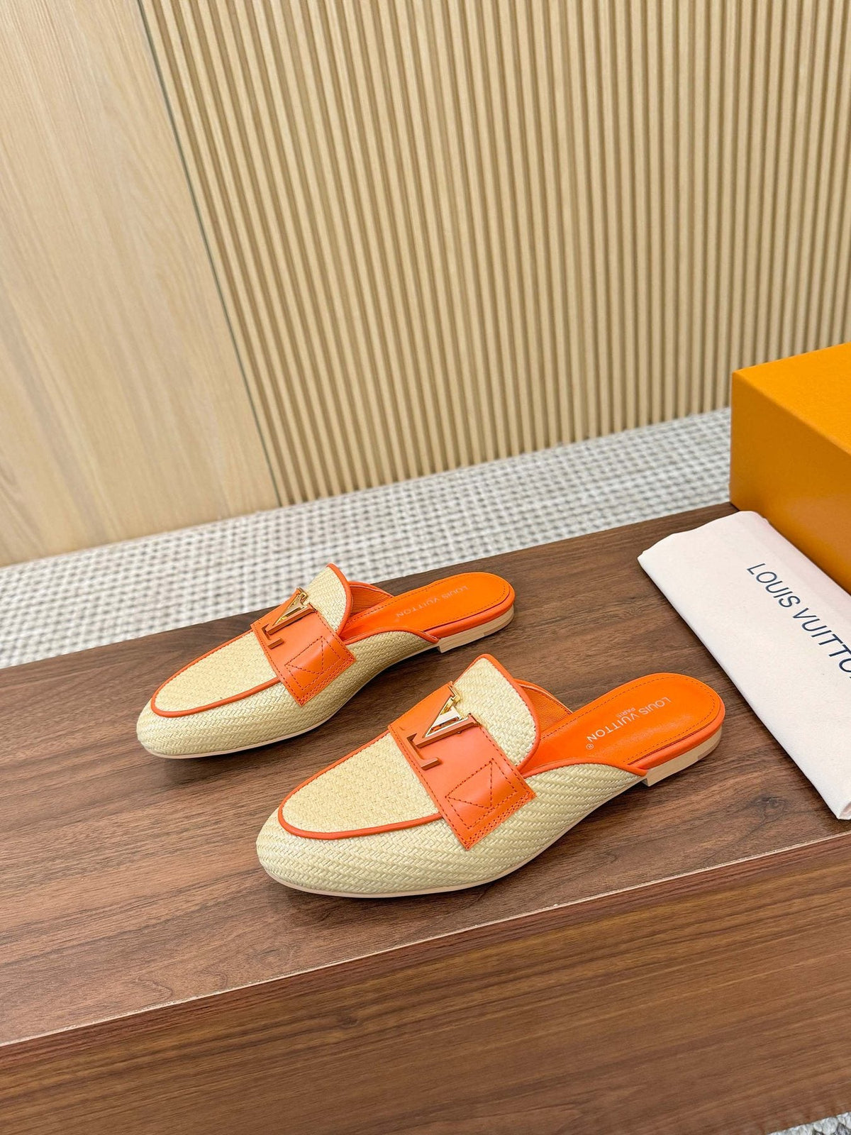 Louis Vuitton Woven Mule Sandals — side
