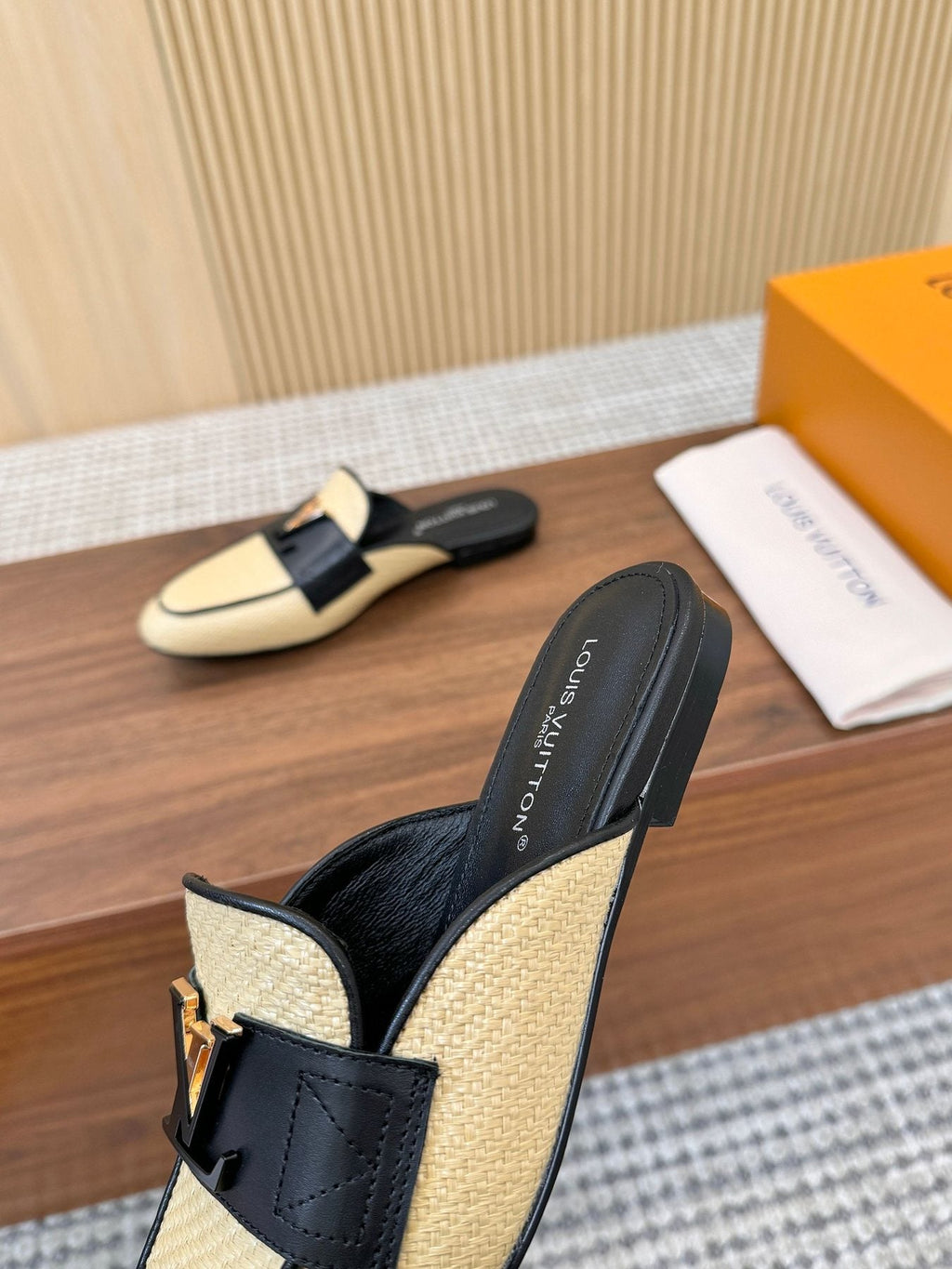 Louis Vuitton Woven Mule Sandals — side