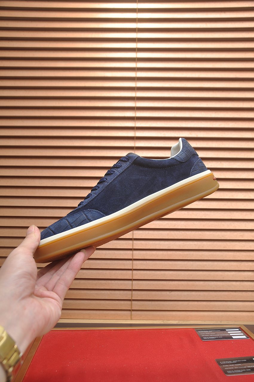 Loro Piana Low-Top Gum Sole Sneakers — side