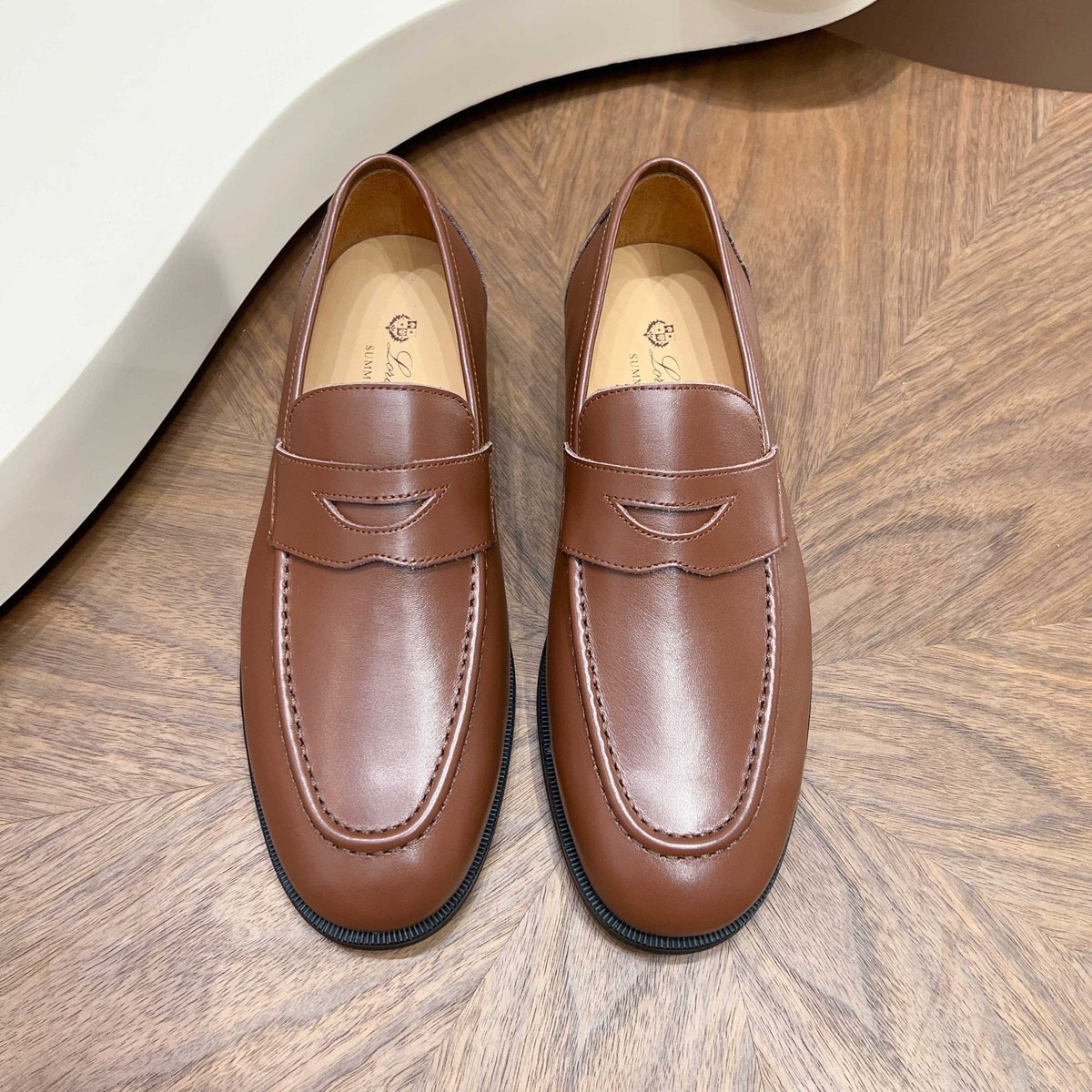 Men’s Leather Penny Loafers — front
