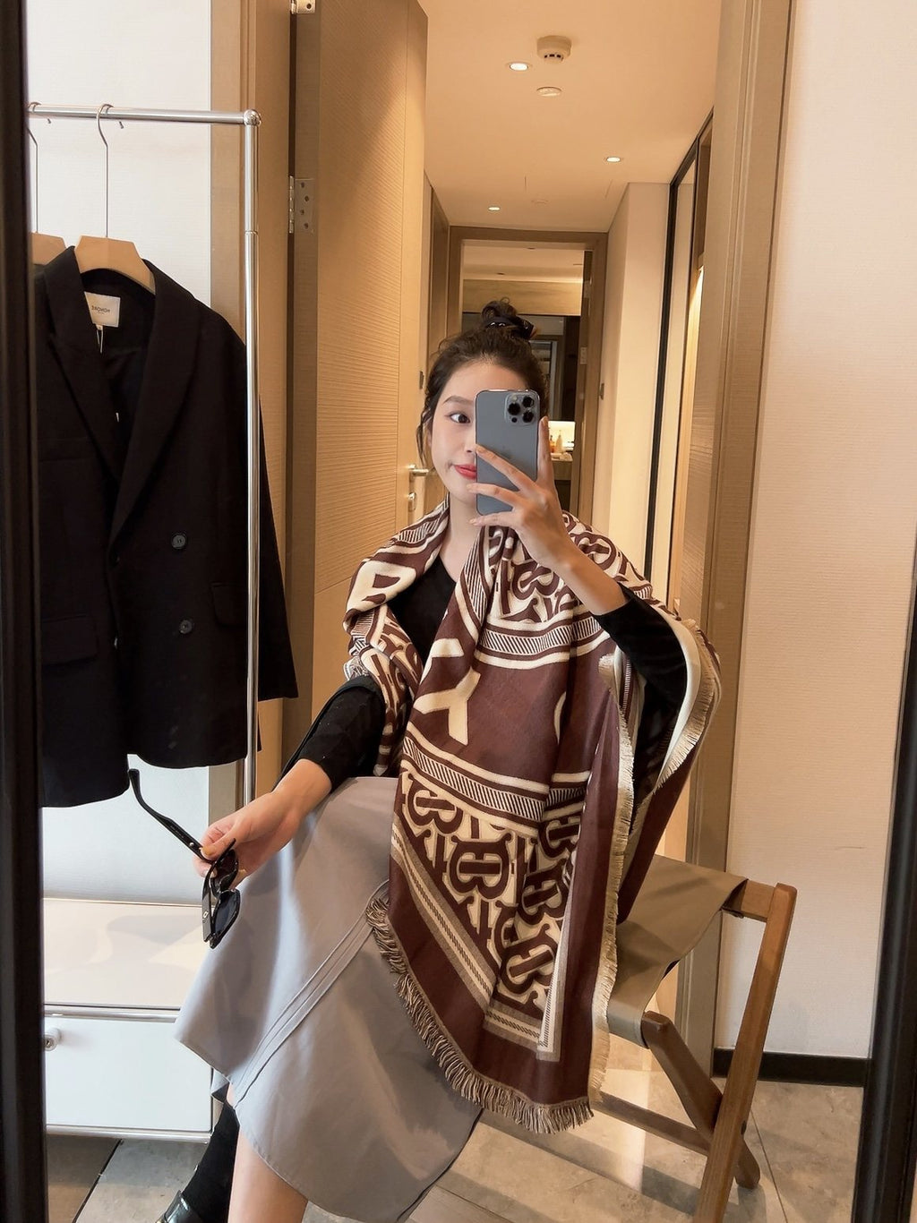 Burberry Graphic Square Scarf — front