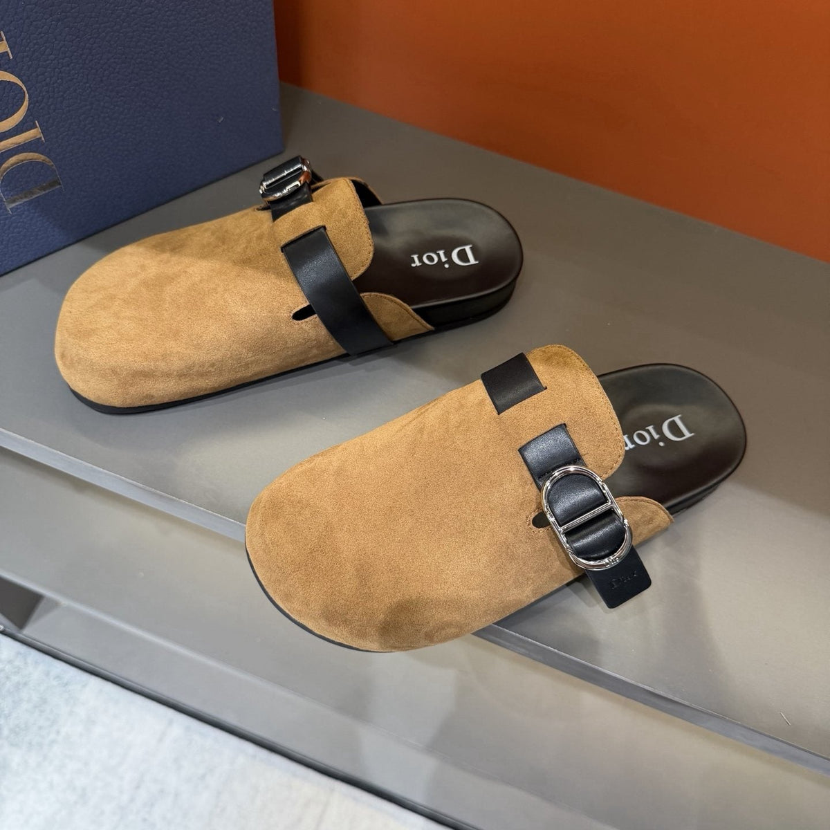 Dior Buckle-Strap Mule Sandals — front