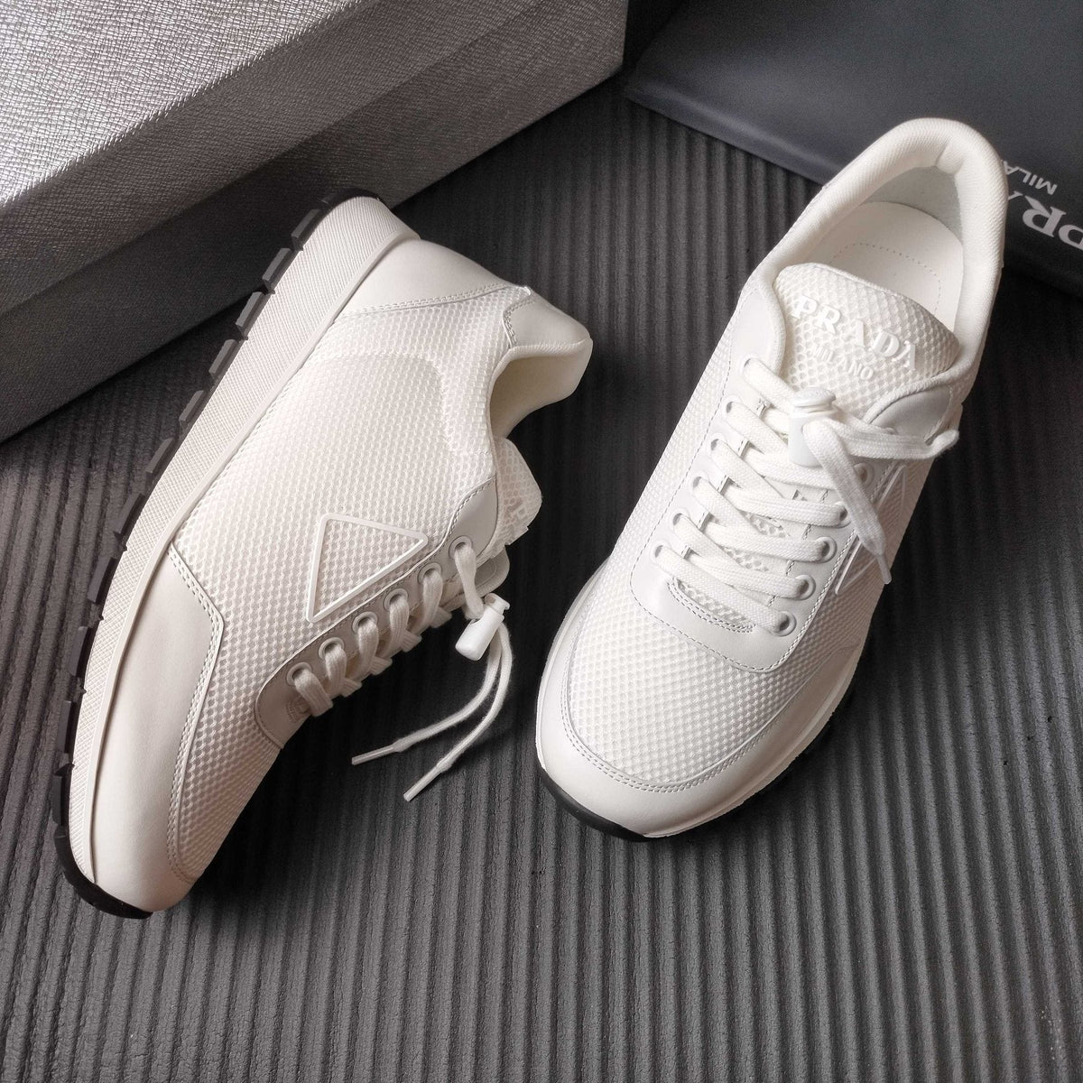 Prada Mesh Low-Top Sneakers — side