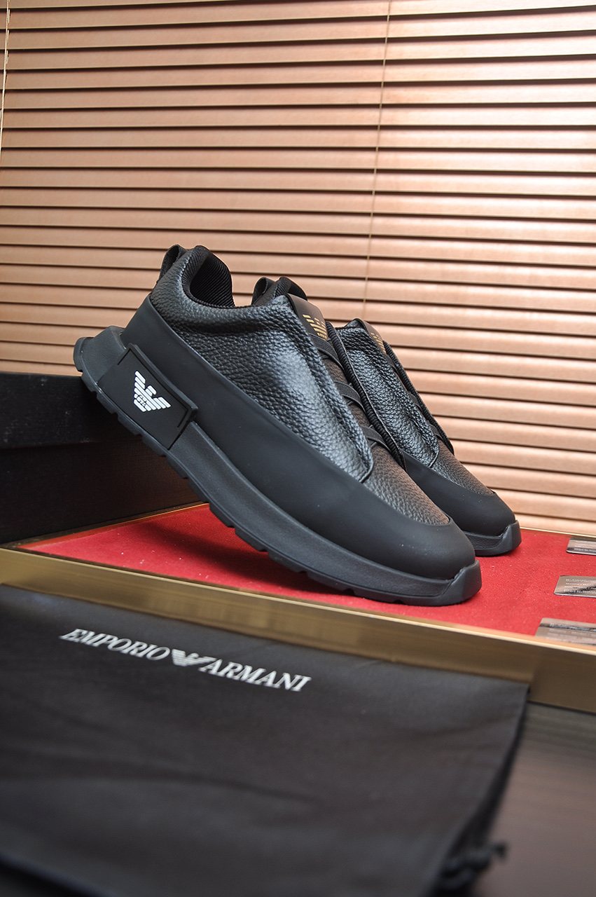 Armani Eagle-Accent Low-Top Sneakers — hero