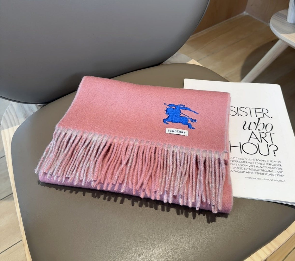 Burberry Two-Sided Fringed Scarf — hero