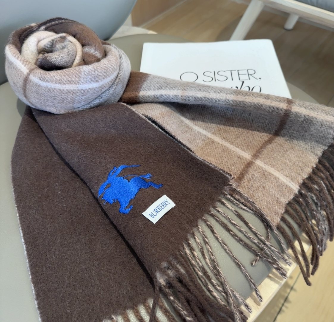 Burberry Two-Sided Fringed Scarf — front