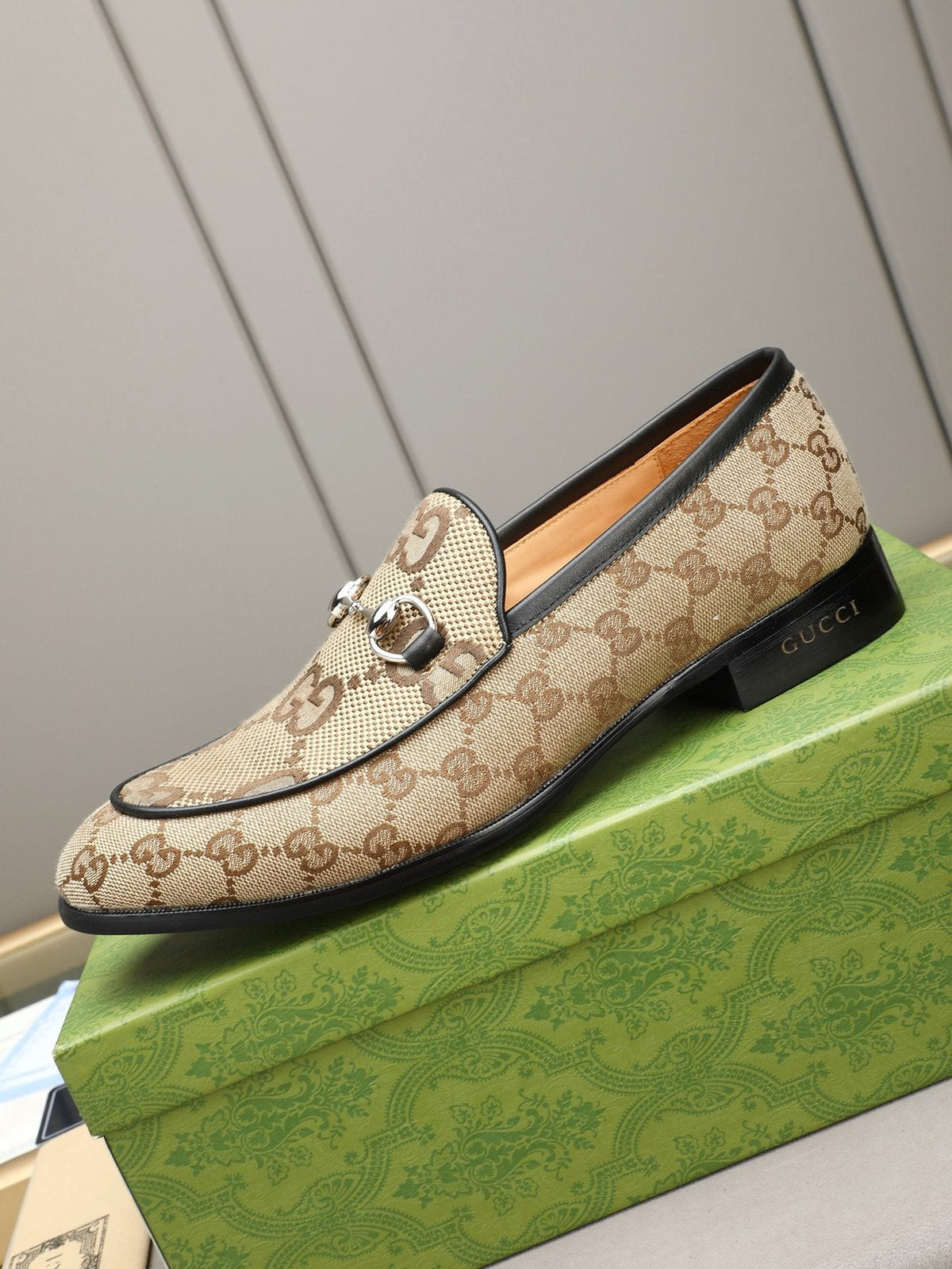Gucci Monogram Bit Loafers — side