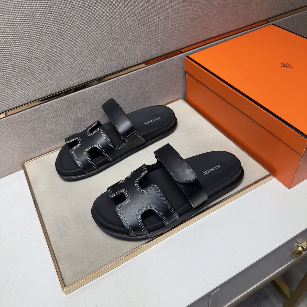 Hermès Cutout Slide Sandals — side