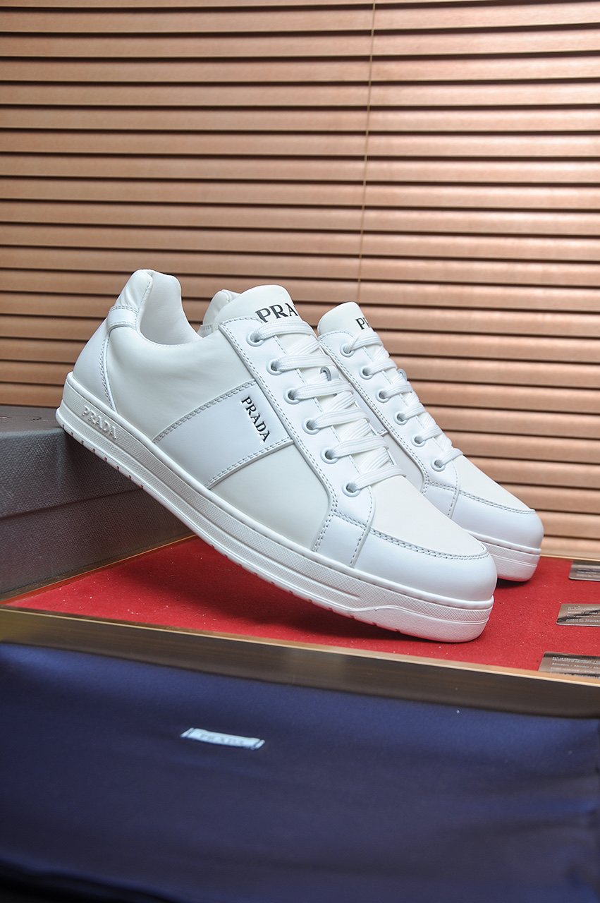 Prada Low-Top Leather Sneakers — front