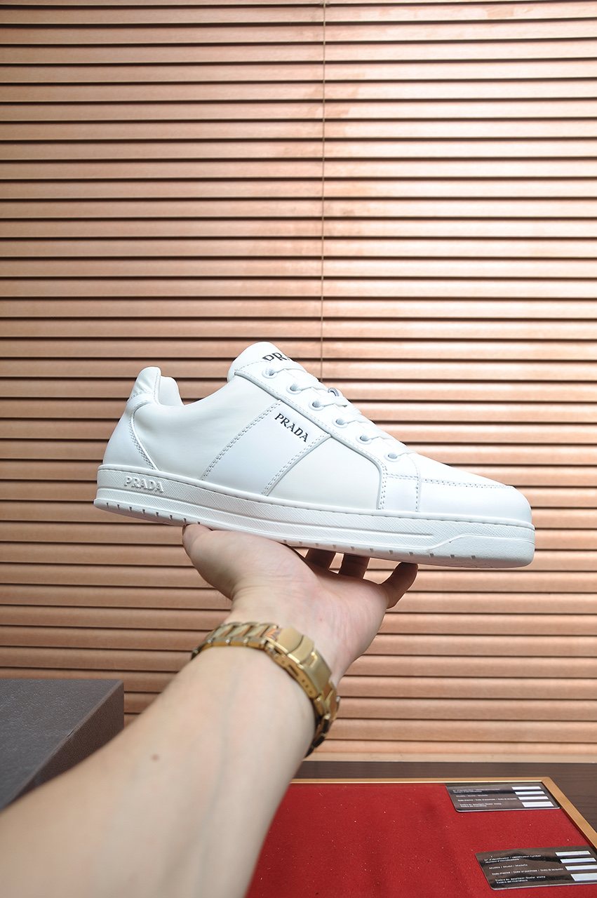 Prada Low-Top Leather Sneakers — front