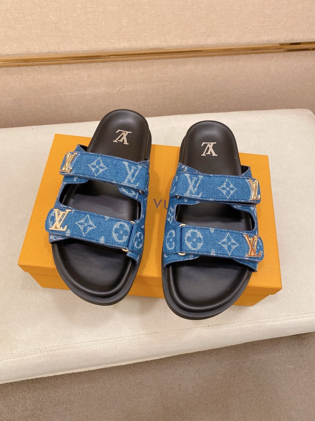 Louis Vuitton Double-Strap Slide Sandals — front