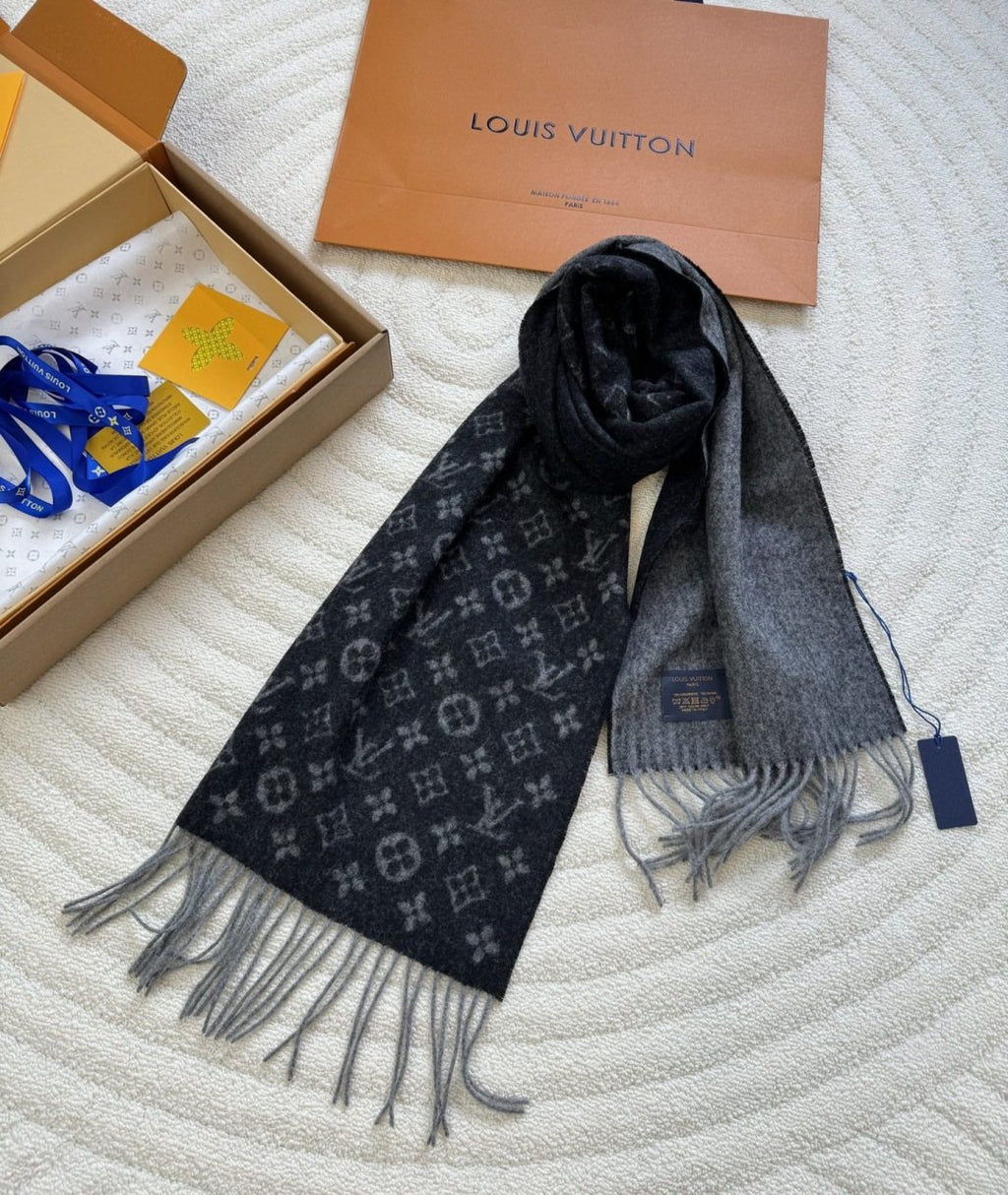 Louis Vuitton Monogram Fringed Scarf — front
