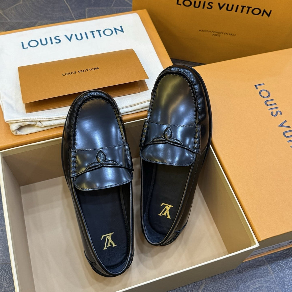 Louis Vuitton Croisette Black Loafers — front