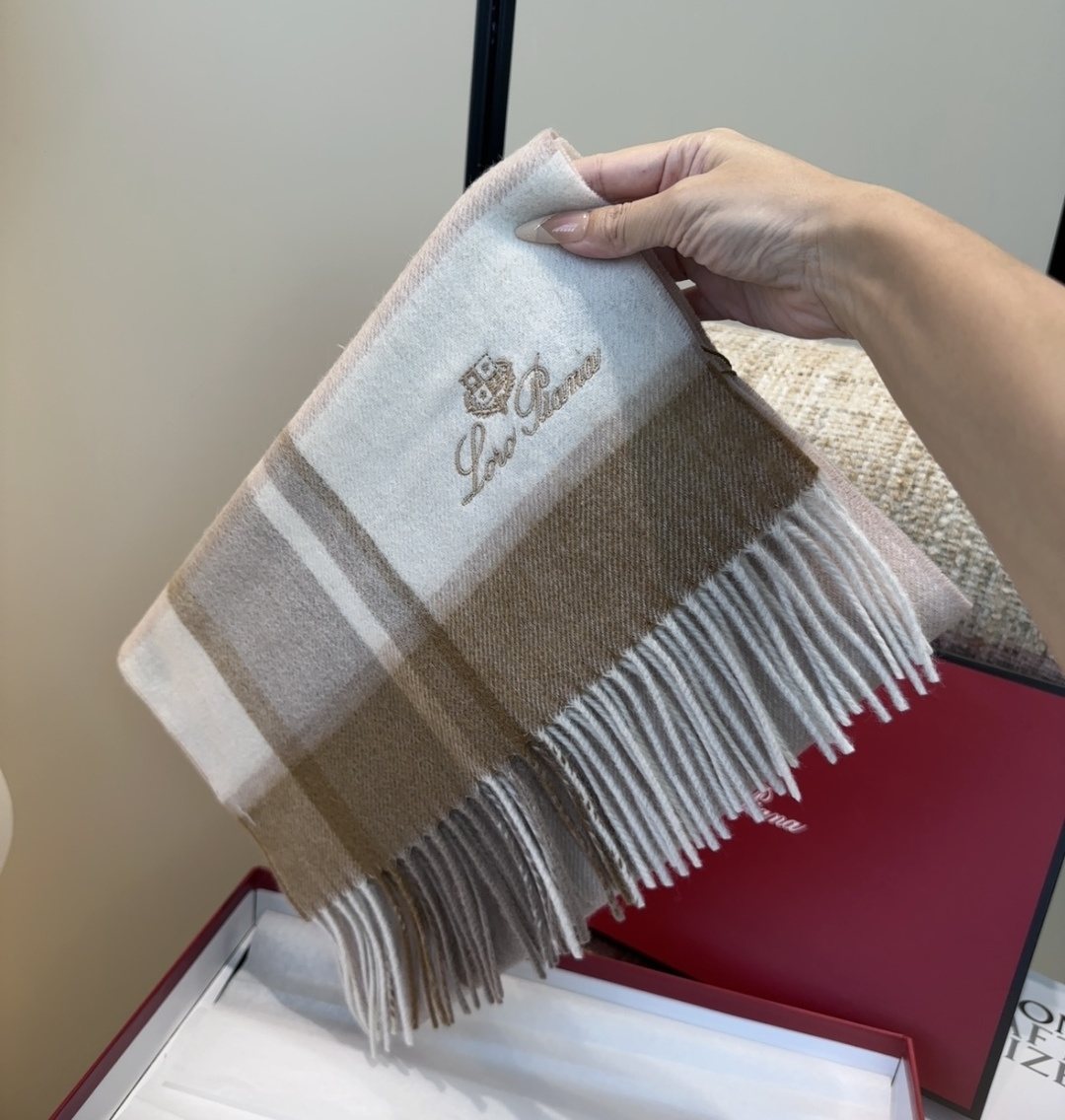 Loro Piana Plaid Fringe Scarf — front