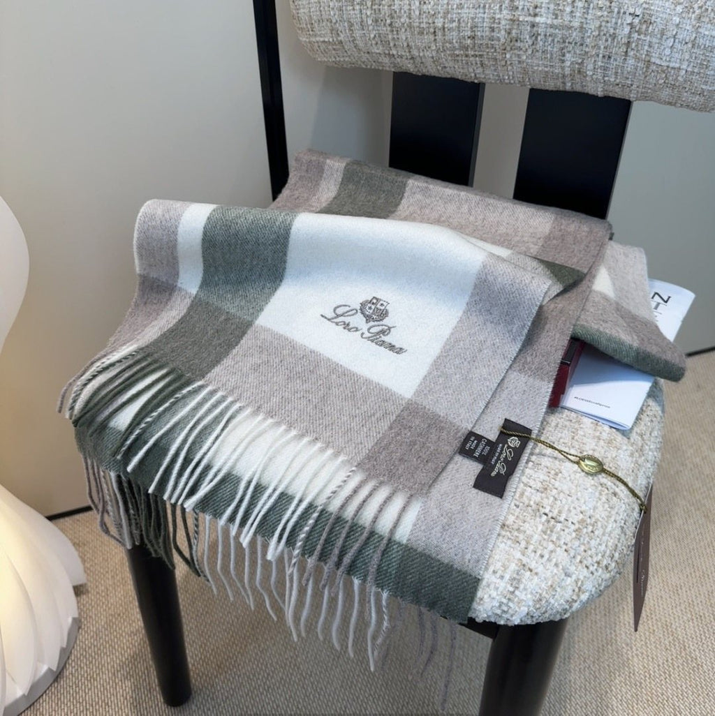 Loro Piana Fringed Plaid Scarf — hero