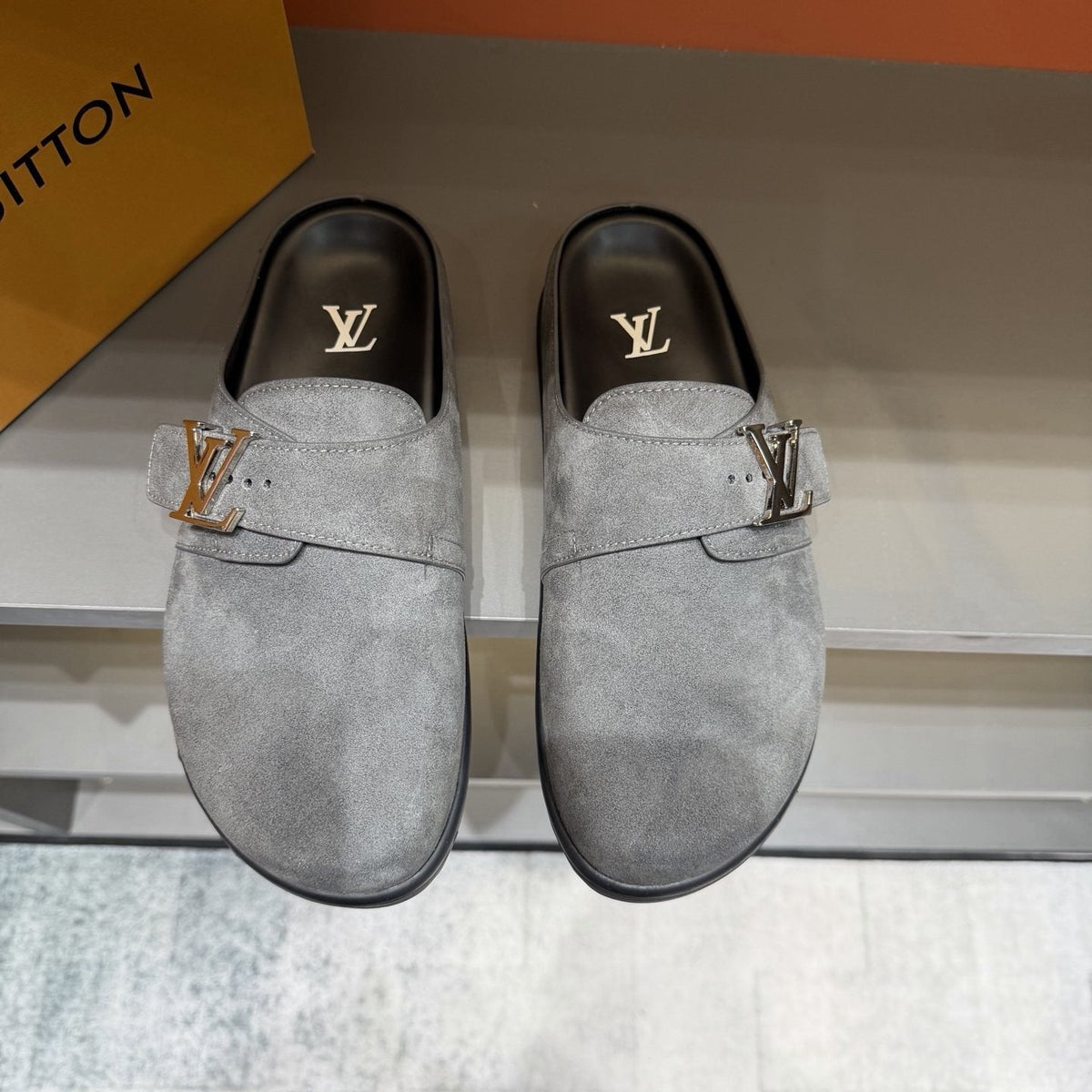 Louis Vuitton Buckled Monogram Mule Shoes — hero