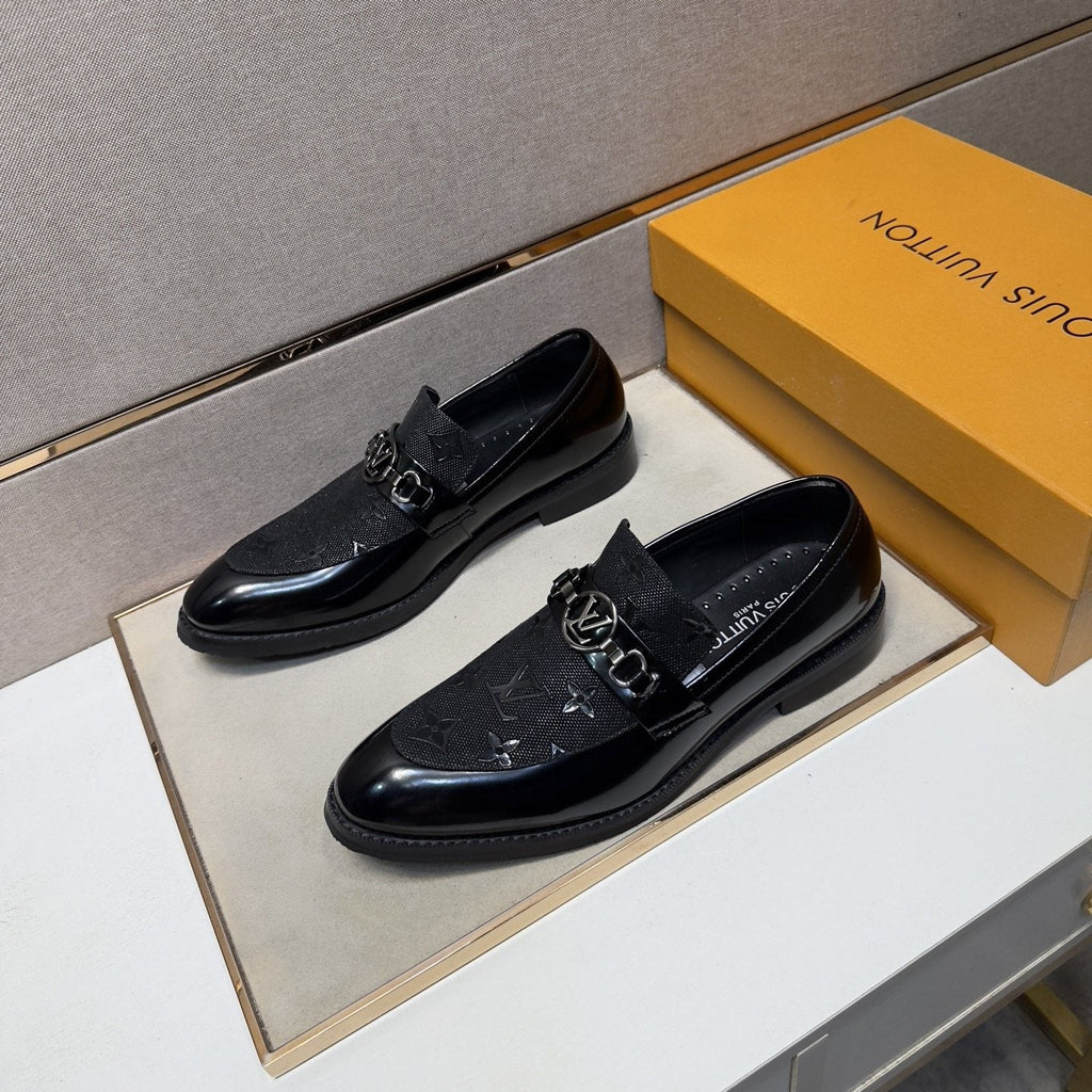 Louis Vuitton Buckle Slip-On Dress Shoes — front