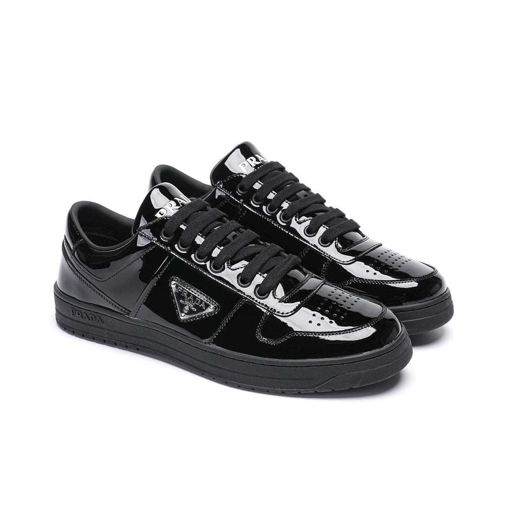 Prada Triangle Plaque Low-Top Sneakers — front