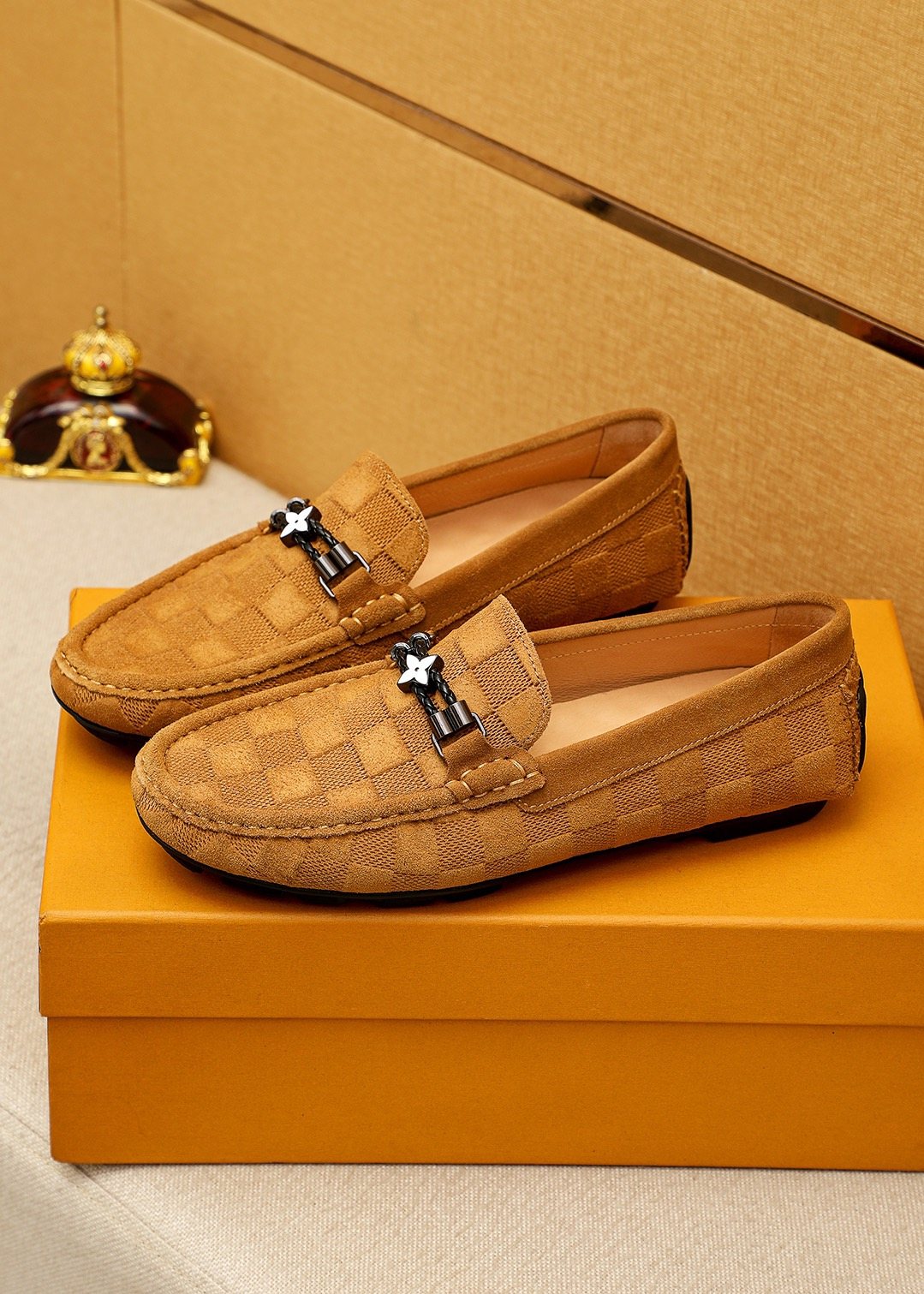 Louis Vuitton Check-Pattern Buckle Loafers — hero