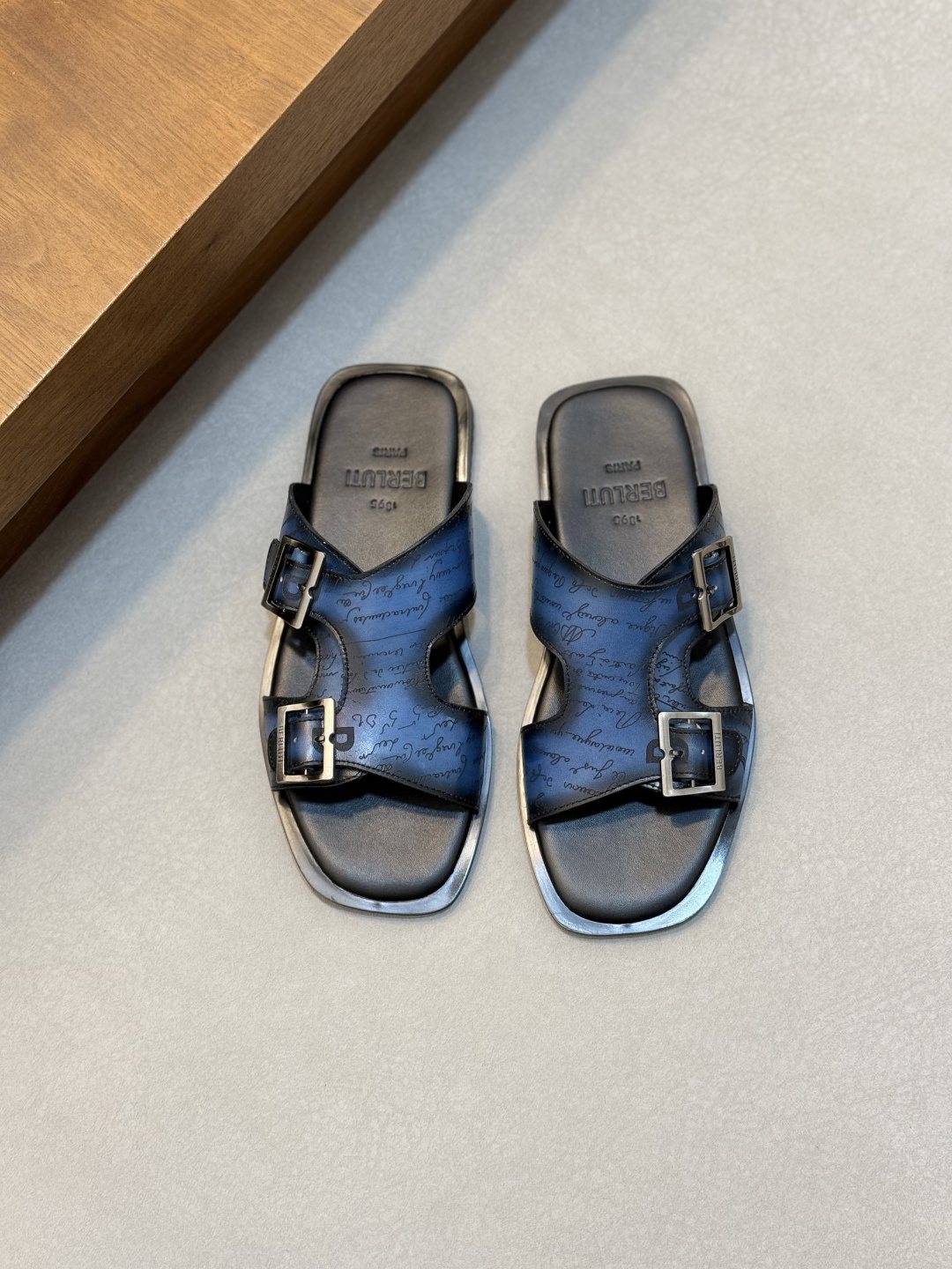 Berluti Double-Buckle Slide Sandals — front