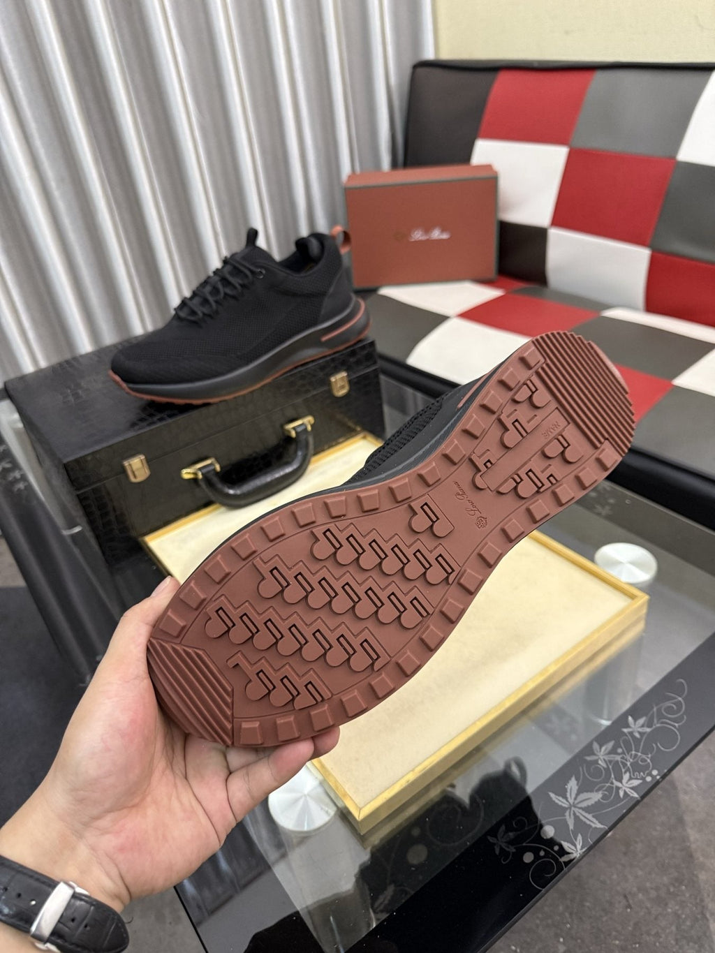 Mesh Lace-Up Low-Top Sneakers — side
