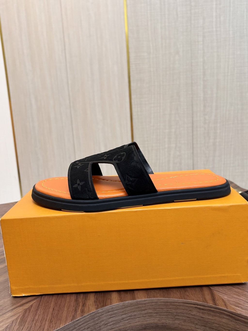 Louis Vuitton Monogram H-Cut Slide Sandals — side
