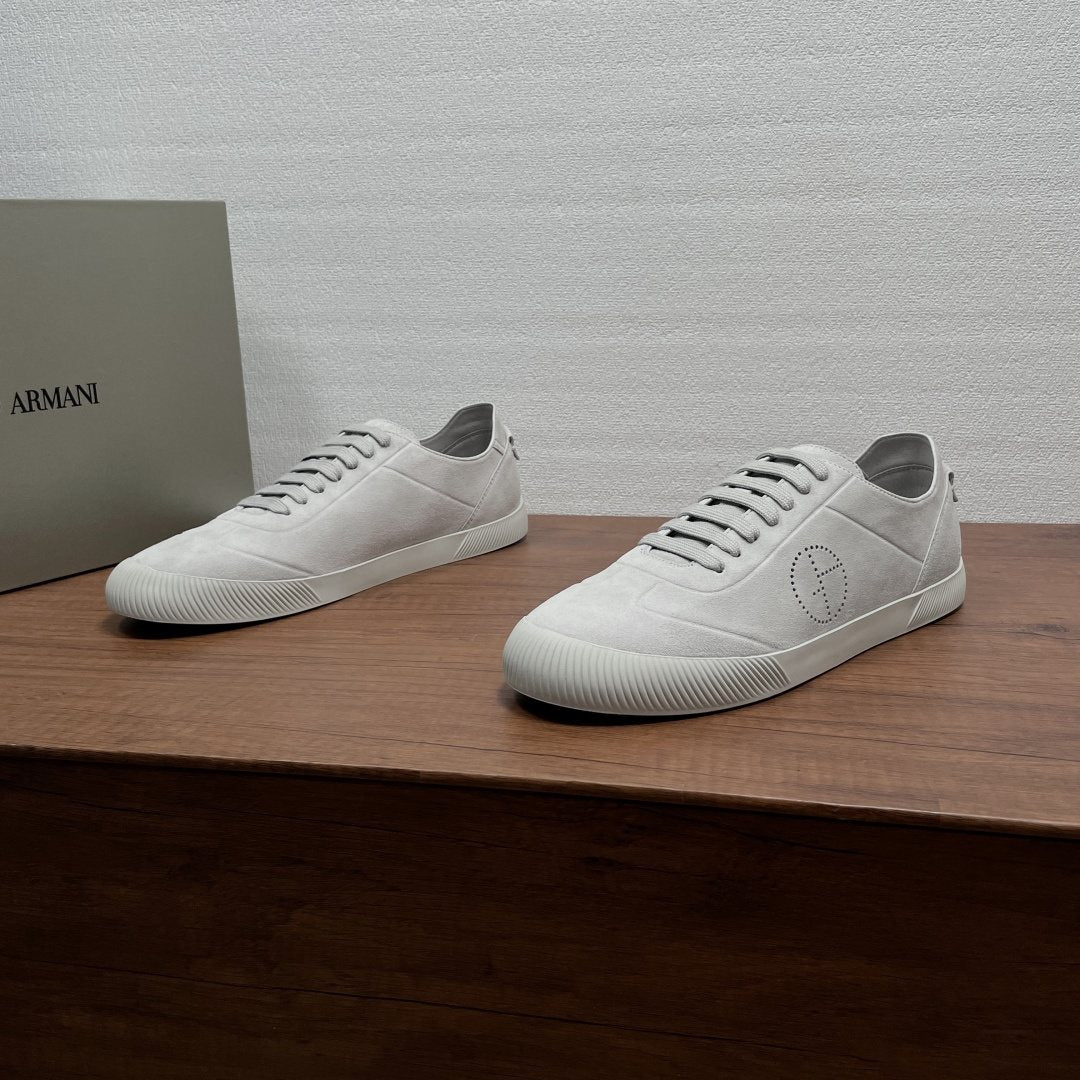 Giorgio Armani Perforated Low-Top Sneakers — front
