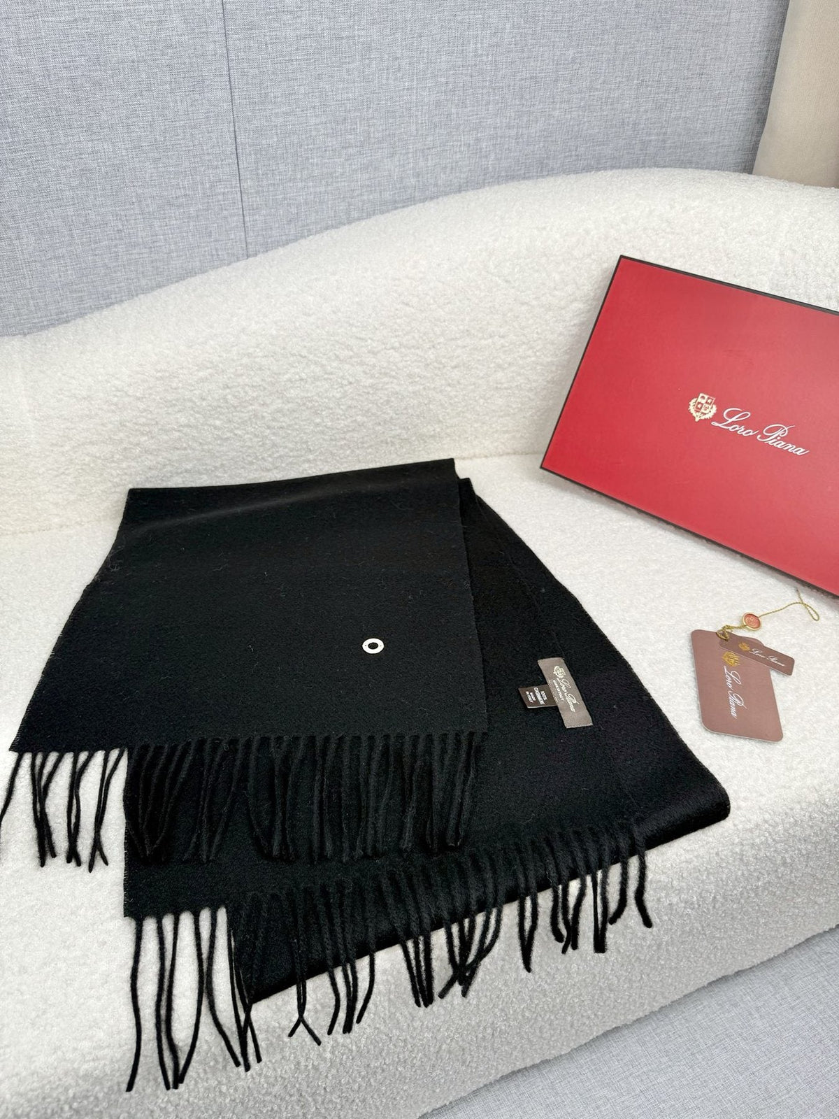Loro Piana Fringed Cashmere Scarf — front