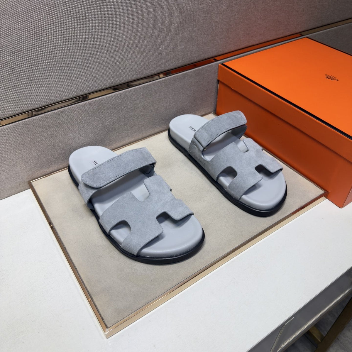 Hermès Cutout Slide Sandals — front