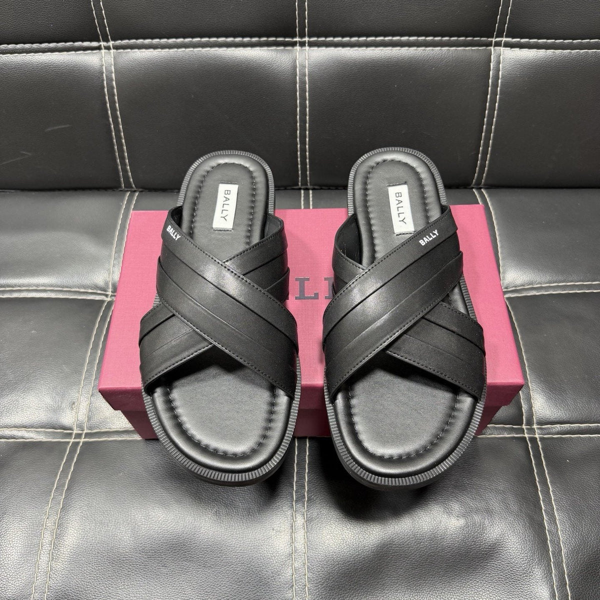 Bally Cross-Strap Slide Sandals — front