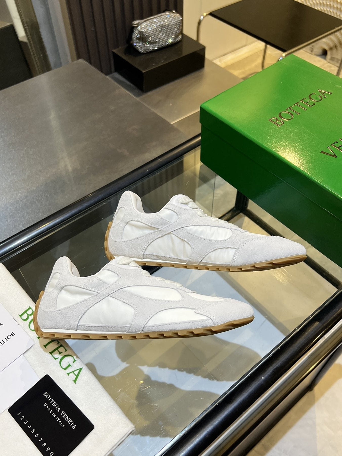 Bottega Veneta Suede Low-Top Sneakers — front