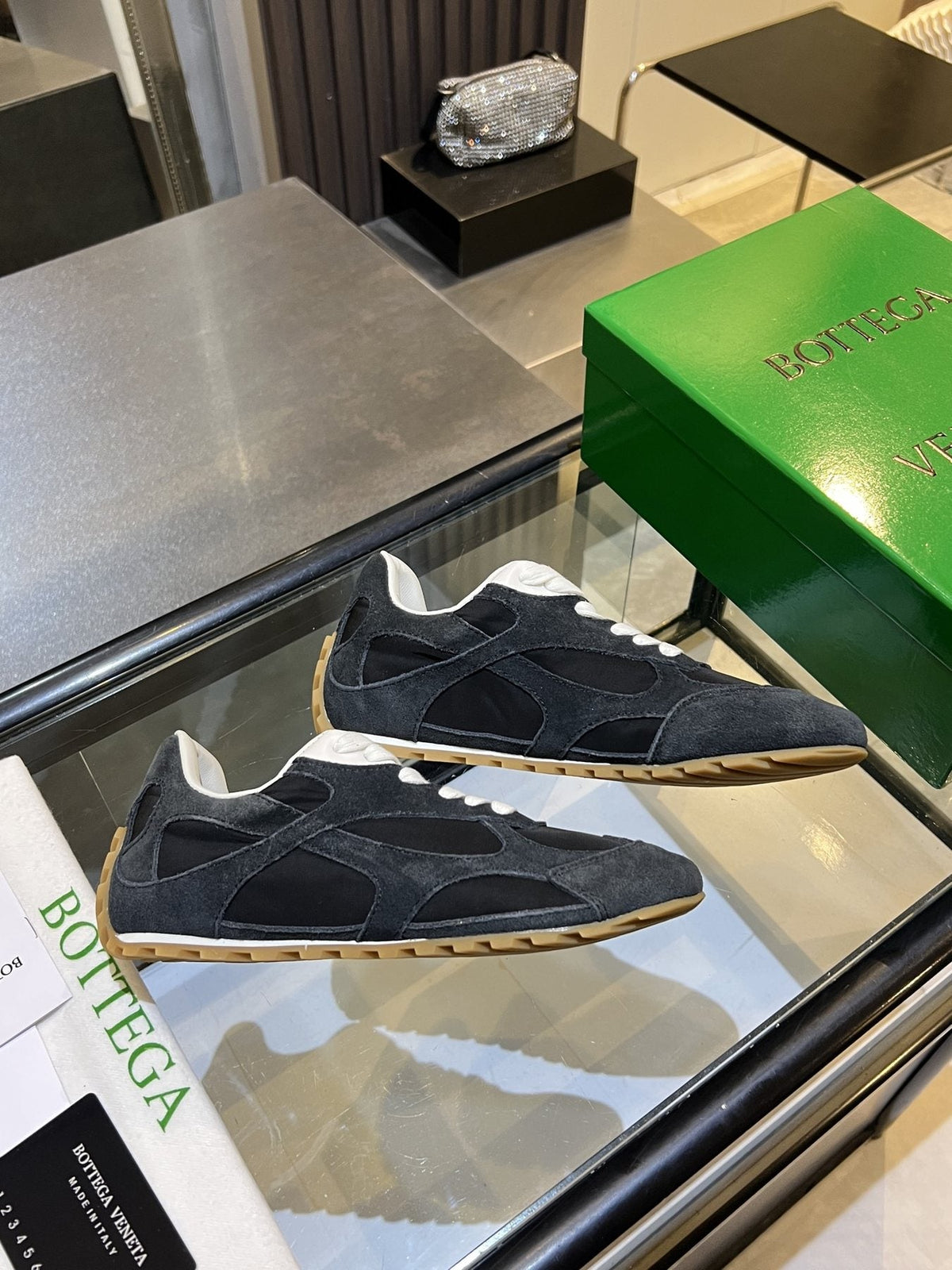 Bottega Veneta Suede Low-Top Sneakers — front