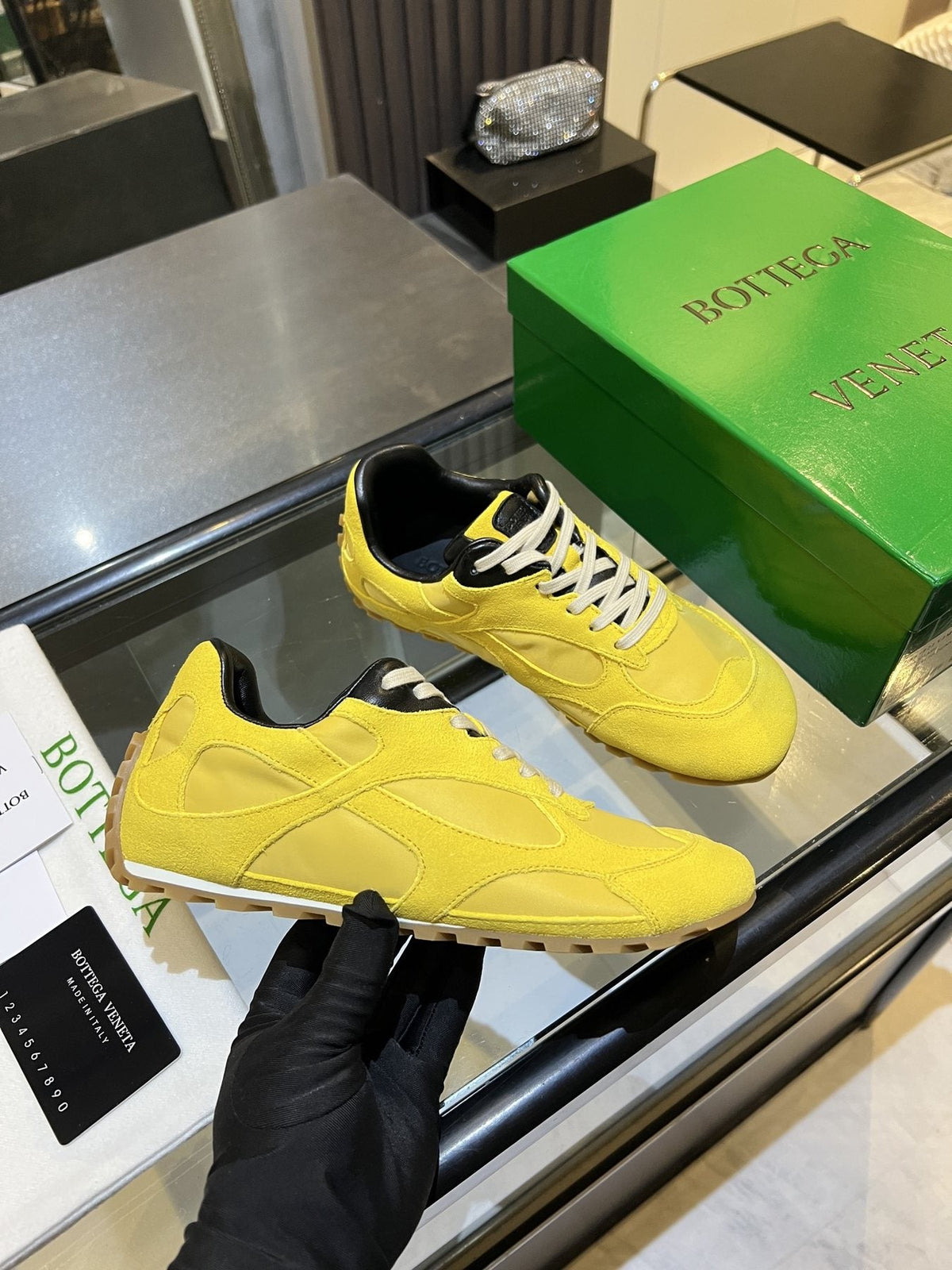 Bottega Veneta Suede Low-Top Sneakers — front