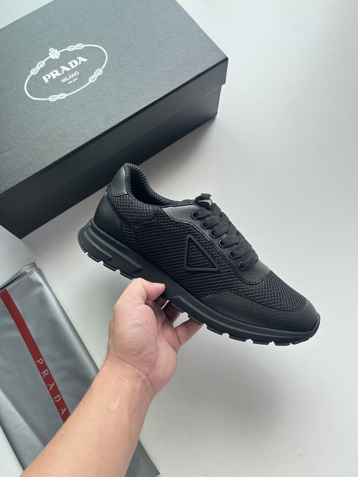 Prada Prax Mesh Sneakers — side