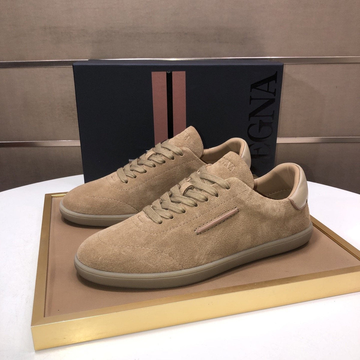 Zegna 232 Suede Low-Top Sneakers — side