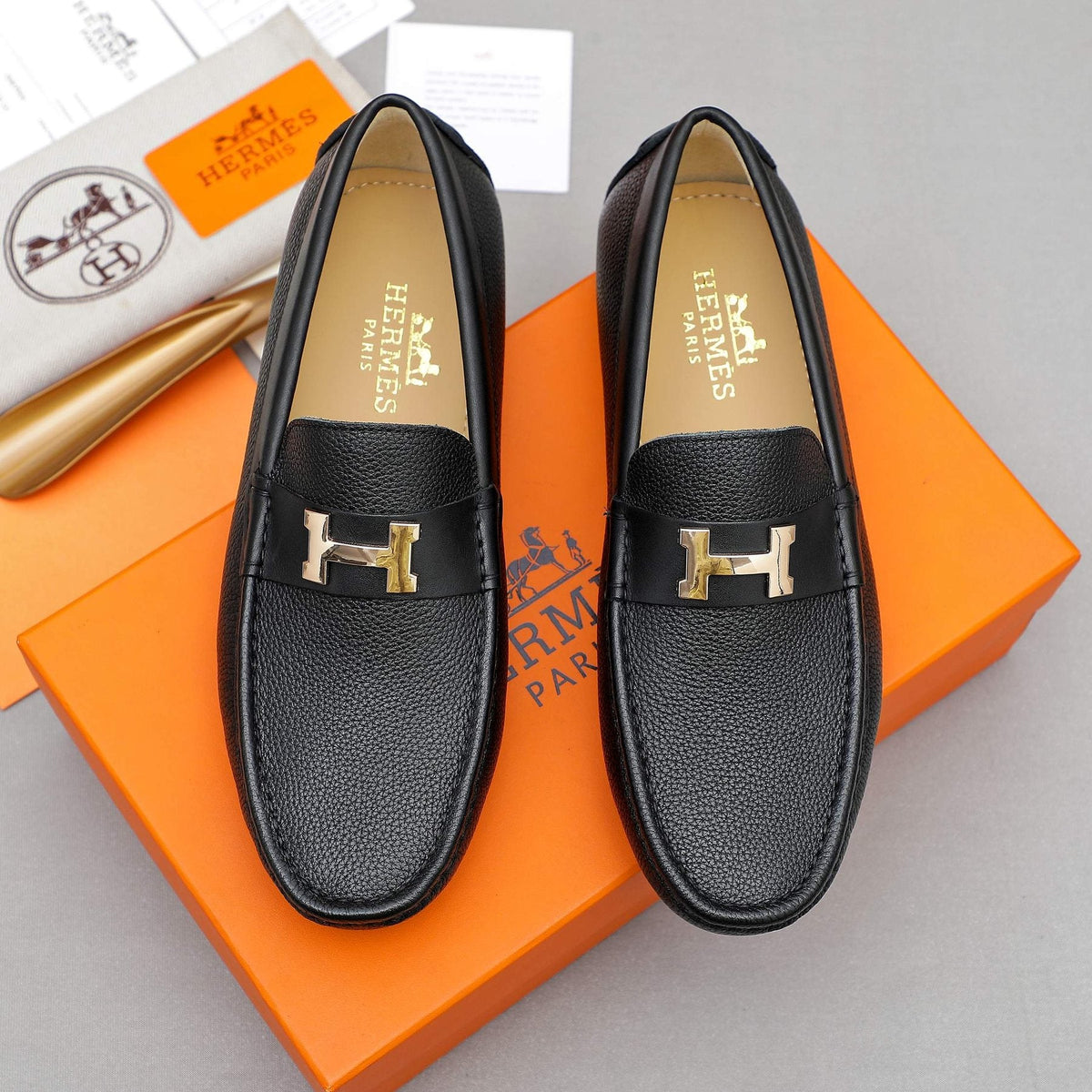 Hermès H-Hardware Slip-On Loafers — front