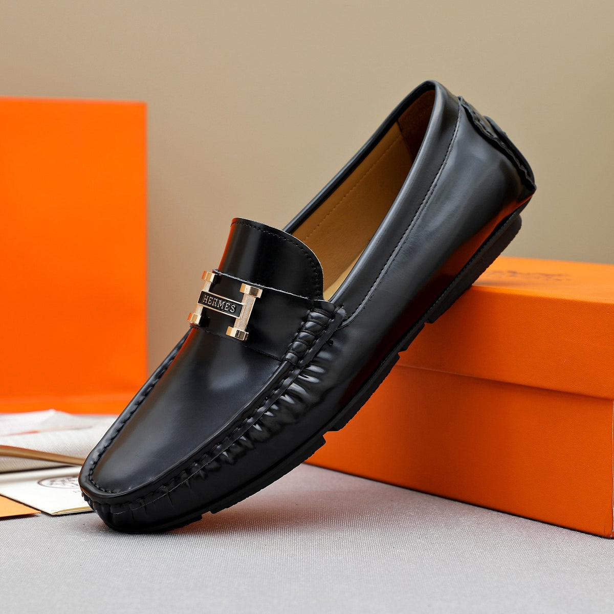 Hermès H-Hardware Slip-On Loafers — side