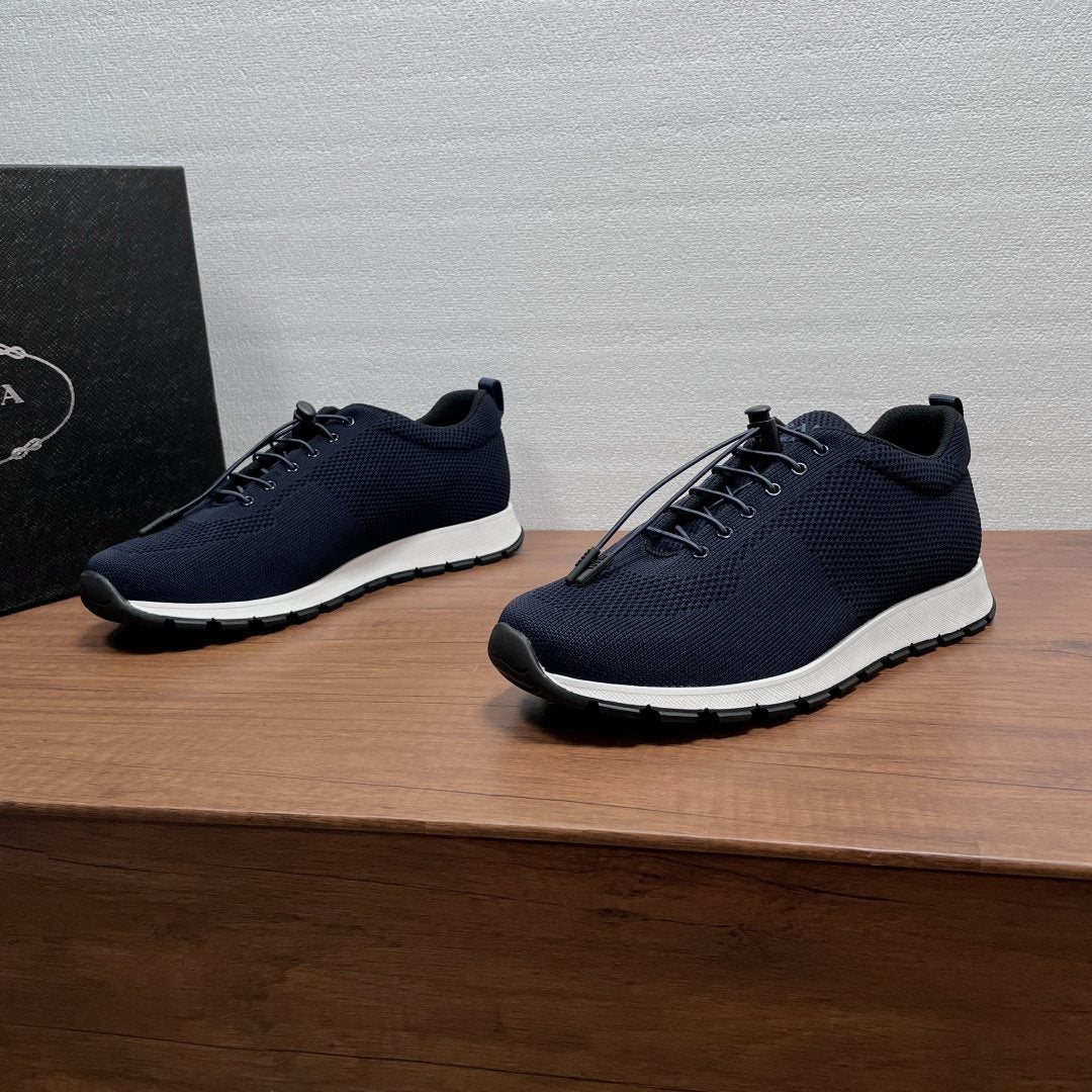 Prada Knit Lace-Up Sneakers — front