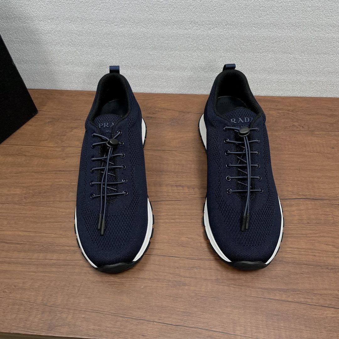 Prada Knit Lace-Up Sneakers — front